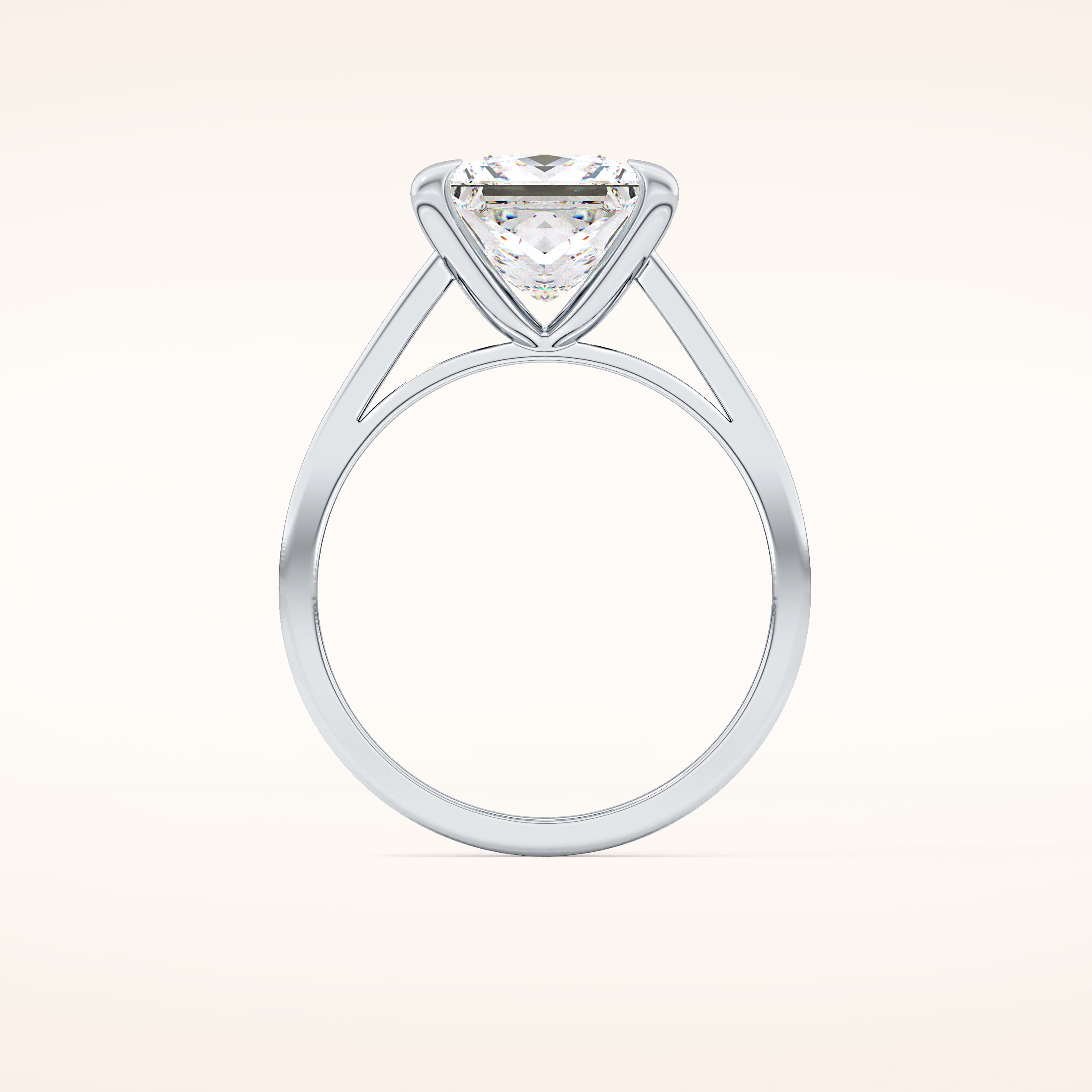 2.55 CT Princess Shaped Solitaire Moissanite Engagement Ring