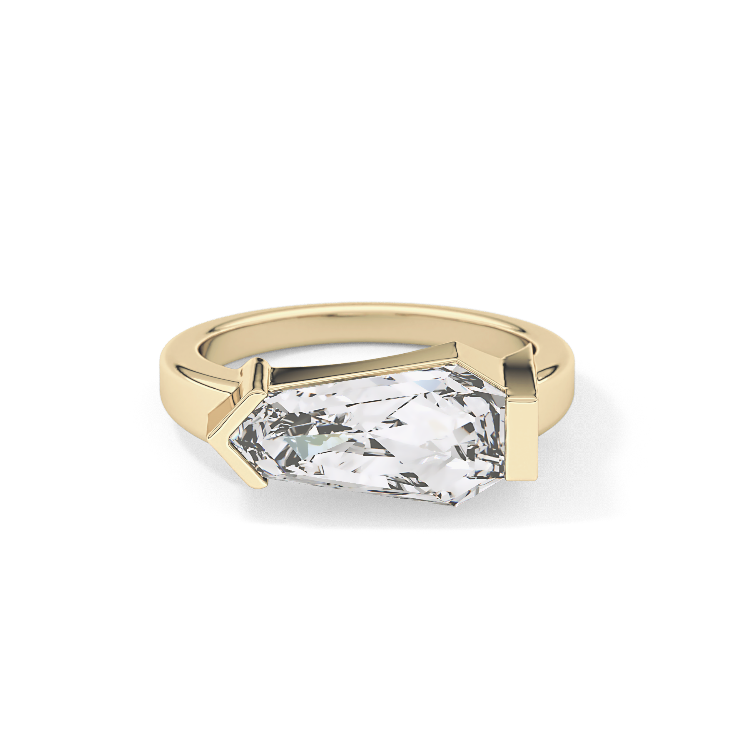 Shield Solitaire Lab Grown Diamond Engagement Ring
