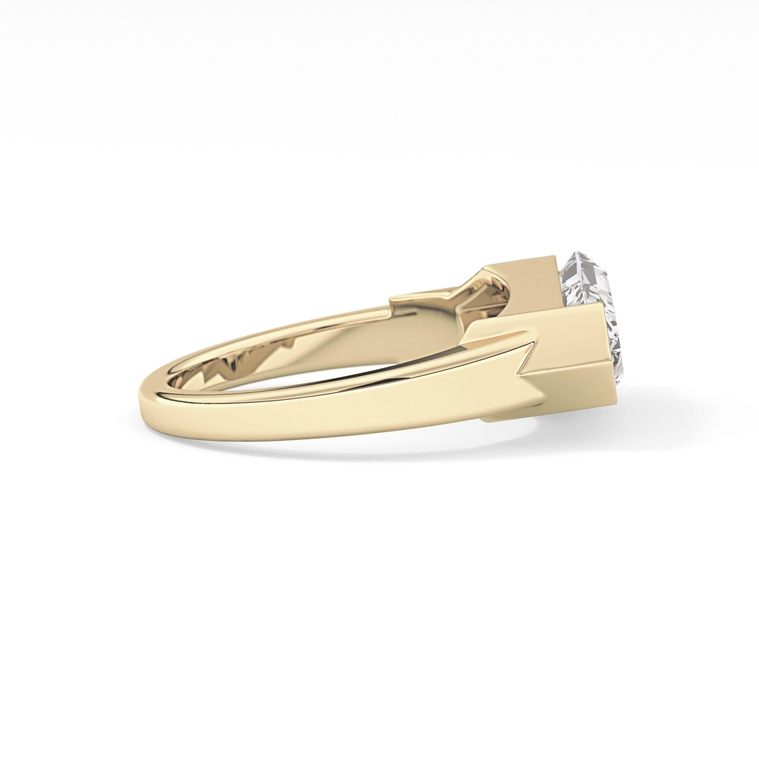 Shield Solitaire Lab Grown Diamond Engagement Ring