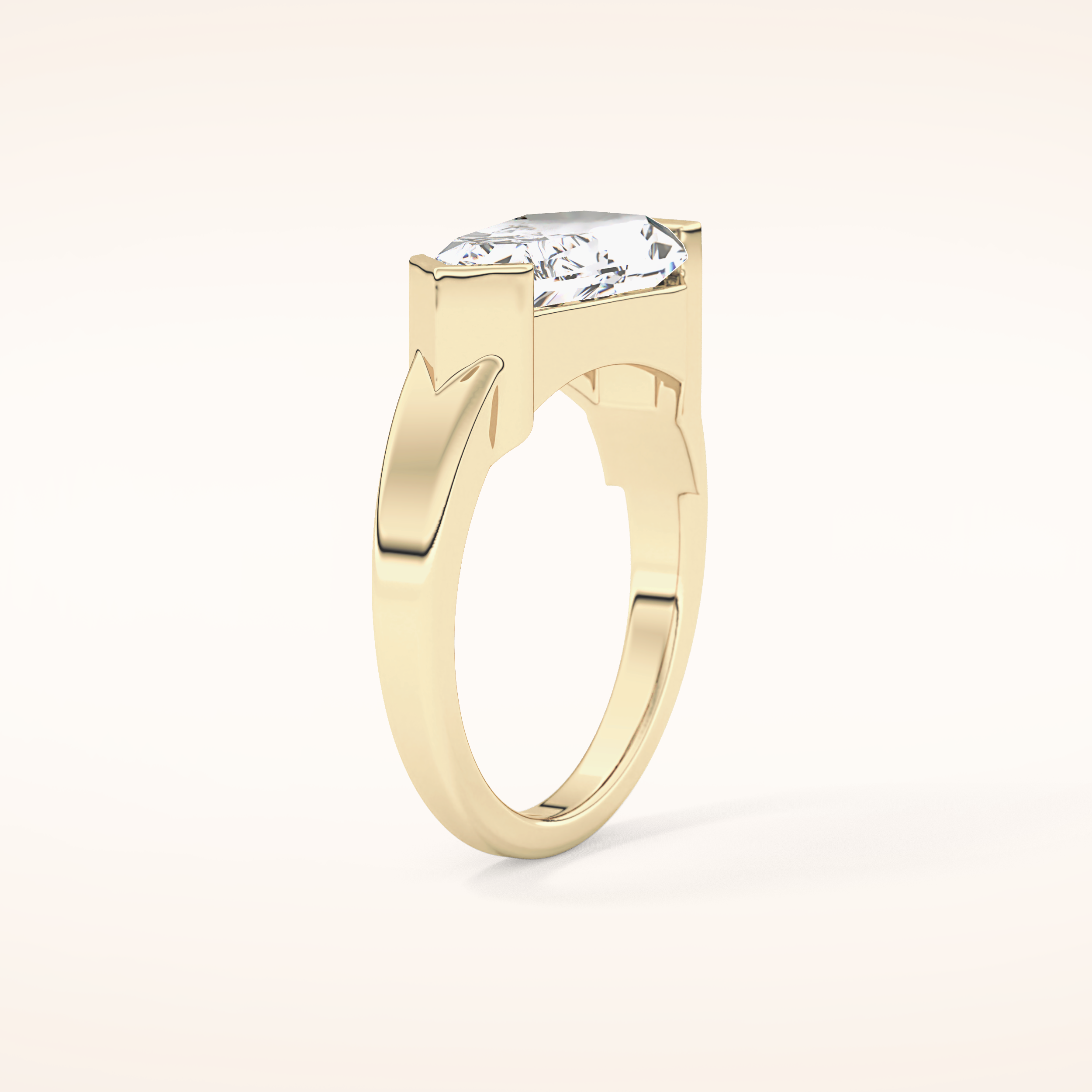 4.86 CT Shield Shaped Solitaire Moissanite Engagement Ring