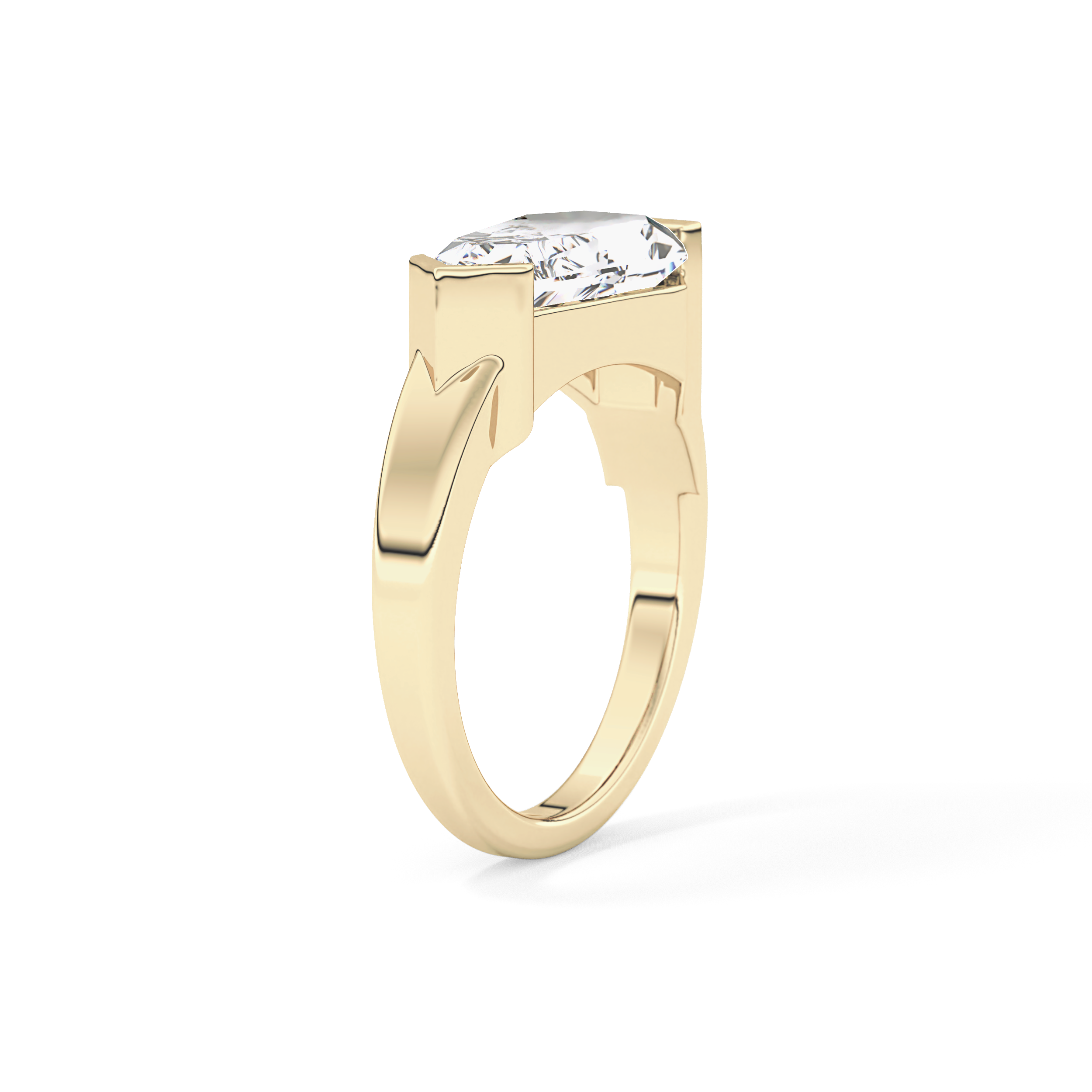 Shield Solitaire Lab Grown Diamond Engagement Ring