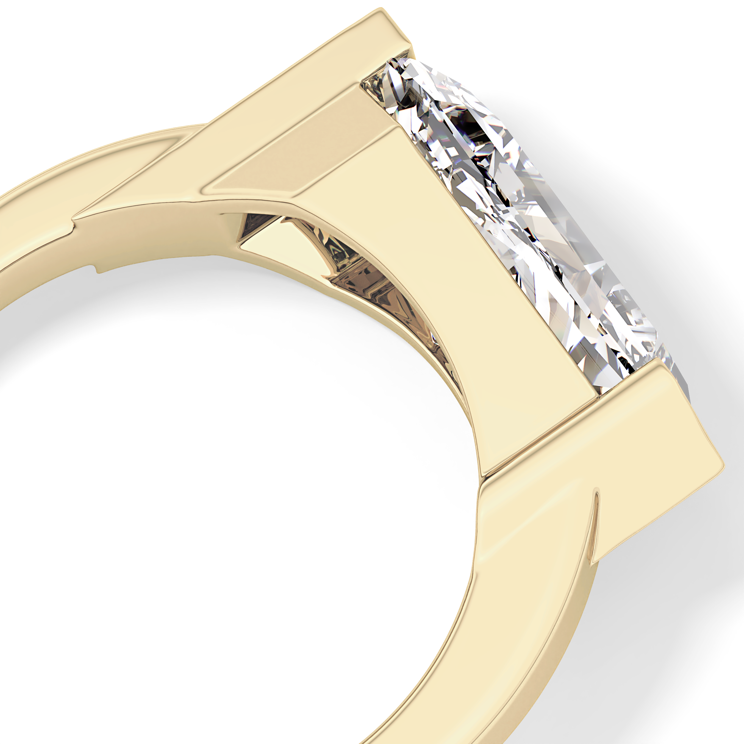 Shield Solitaire Lab Grown Diamond Engagement Ring