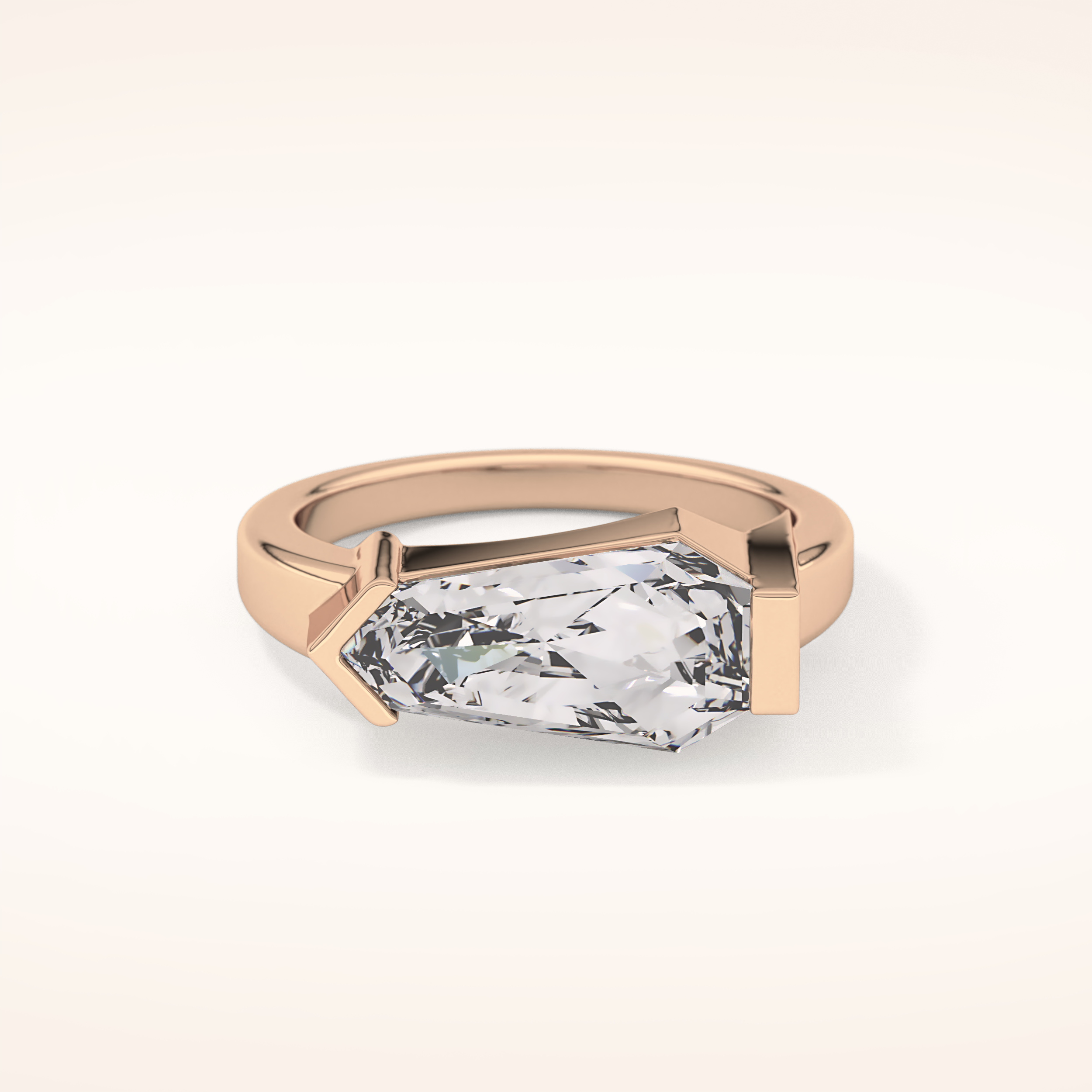 4.86 CT Shield Shaped Solitaire Moissanite Engagement Ring