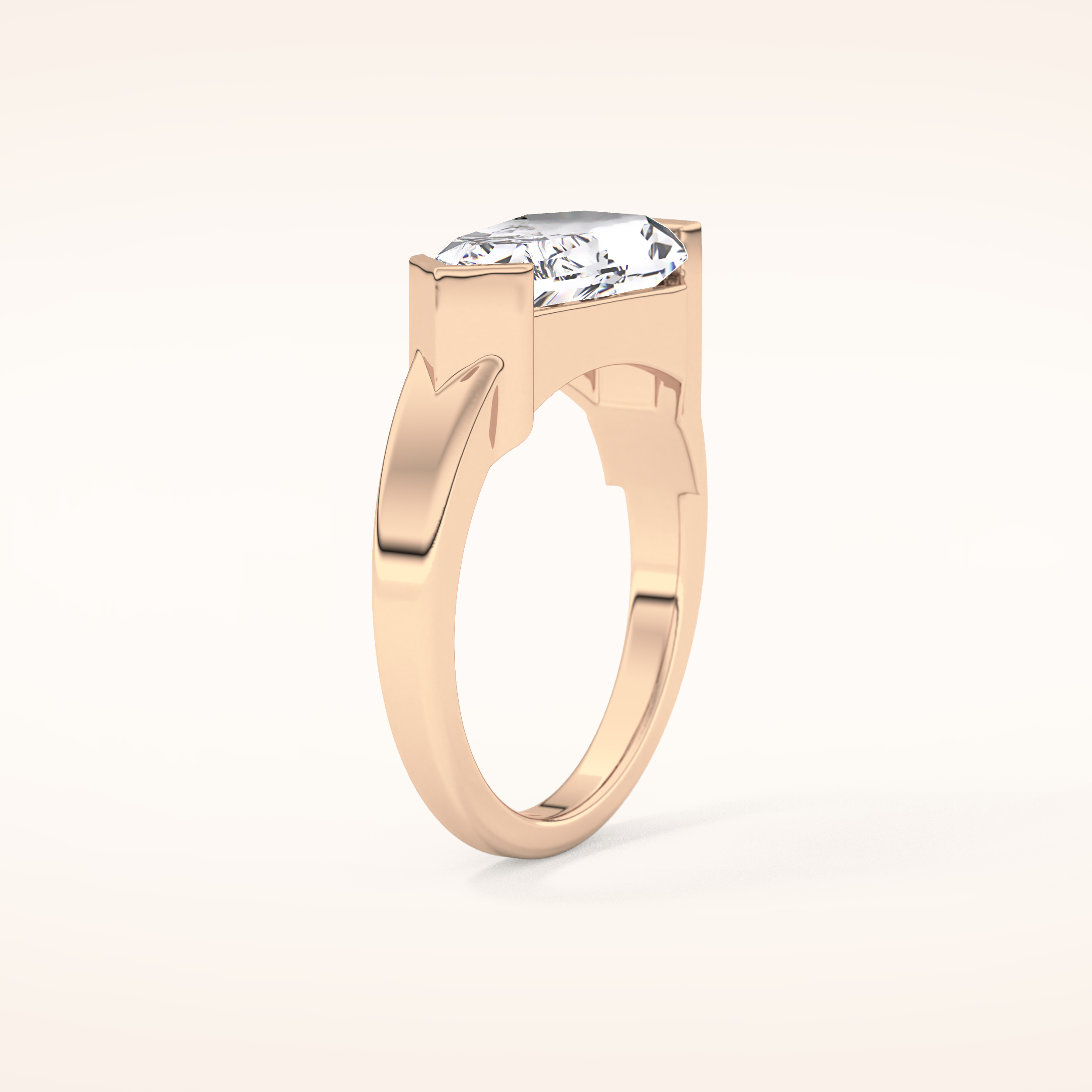 4.86 CT Shield Shaped Solitaire Moissanite Engagement Ring
