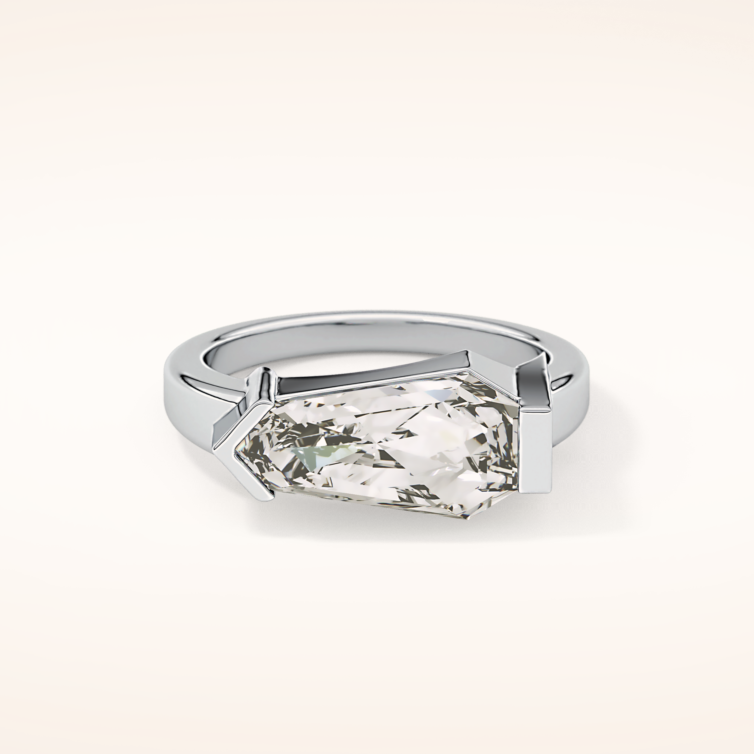4.86 CT Shield Shaped Solitaire Moissanite Engagement Ring