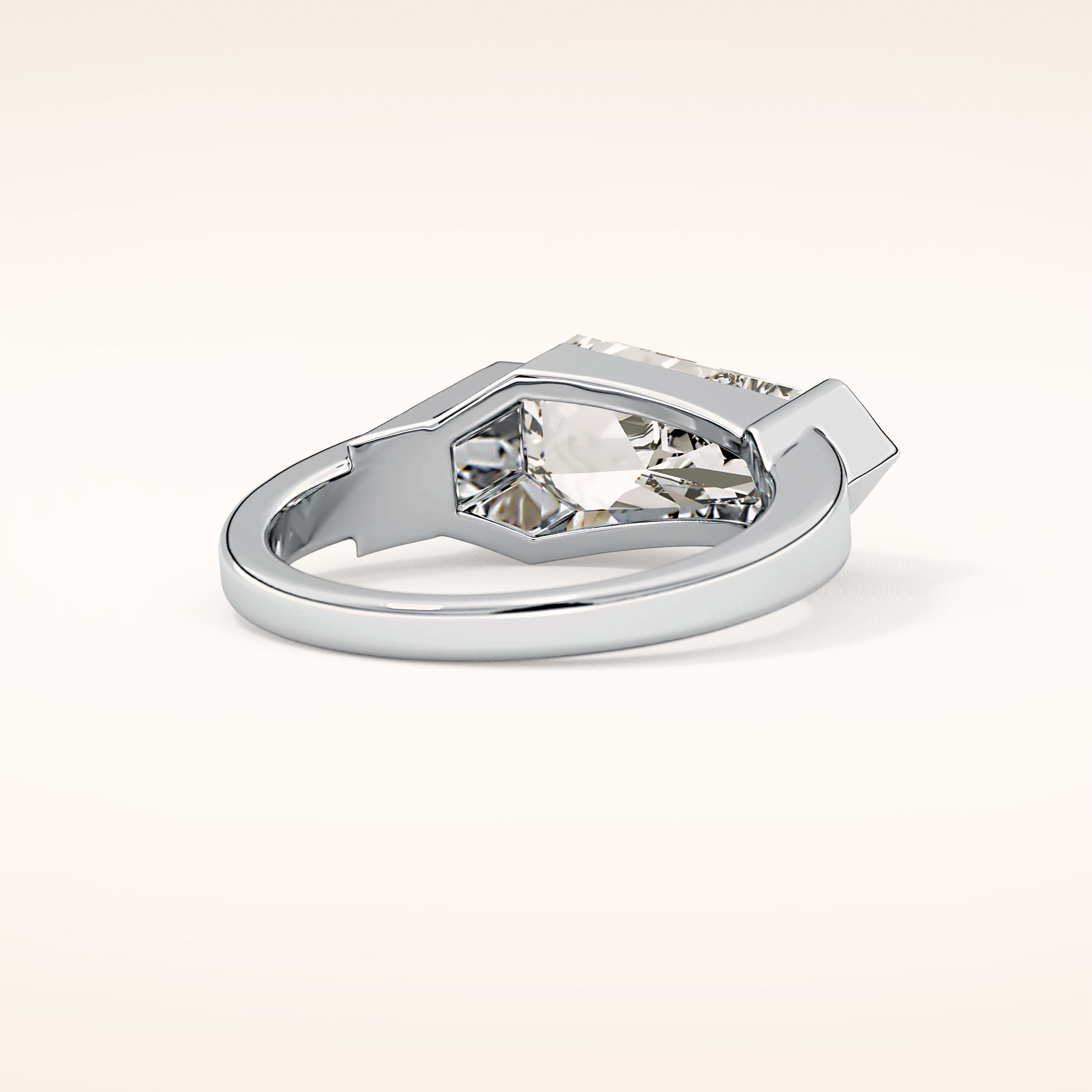 4.86 CT Shield Shaped Solitaire Moissanite Engagement Ring