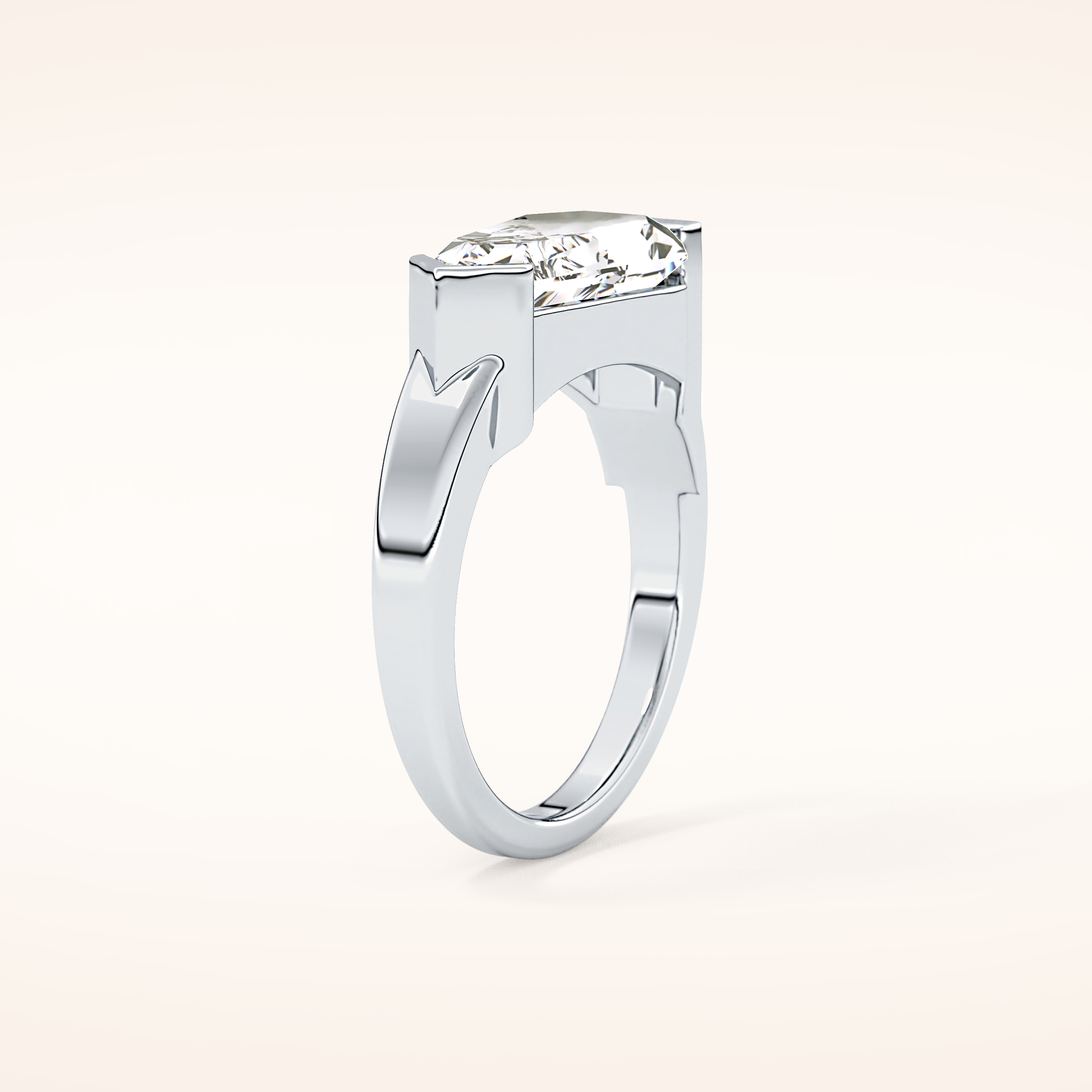 4.86 CT Shield Shaped Solitaire Moissanite Engagement Ring