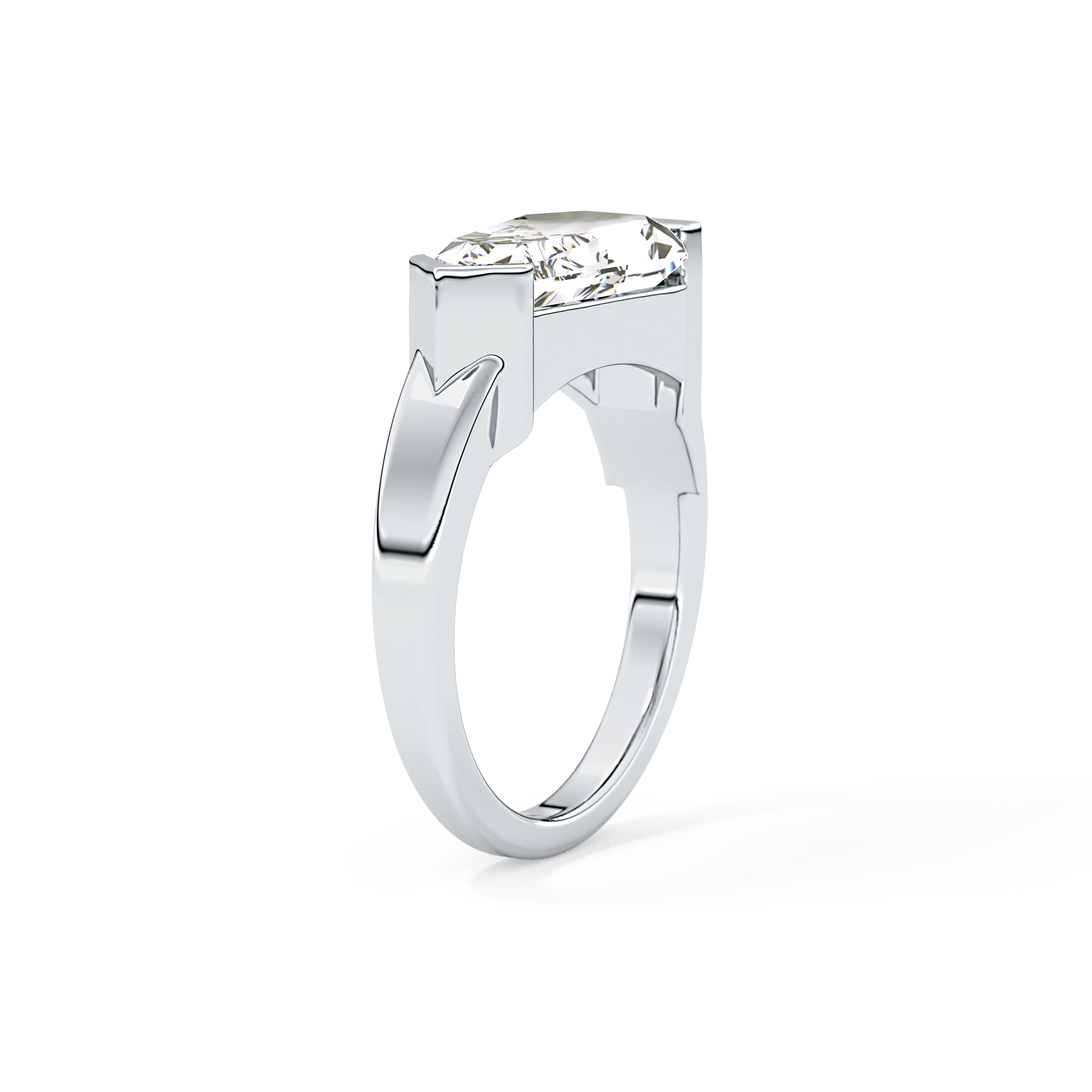 Shield Solitaire Lab Grown Diamond Engagement Ring