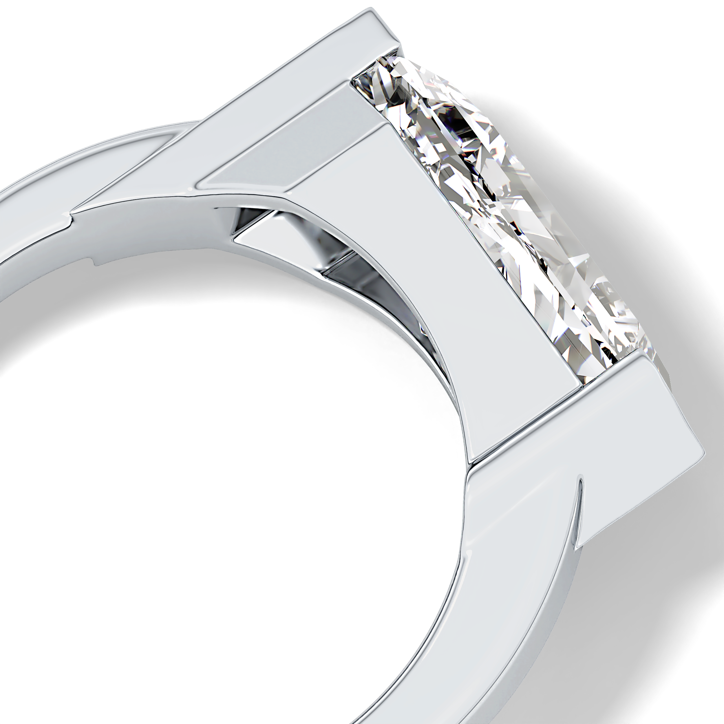 Shield Solitaire Lab Grown Diamond Engagement Ring