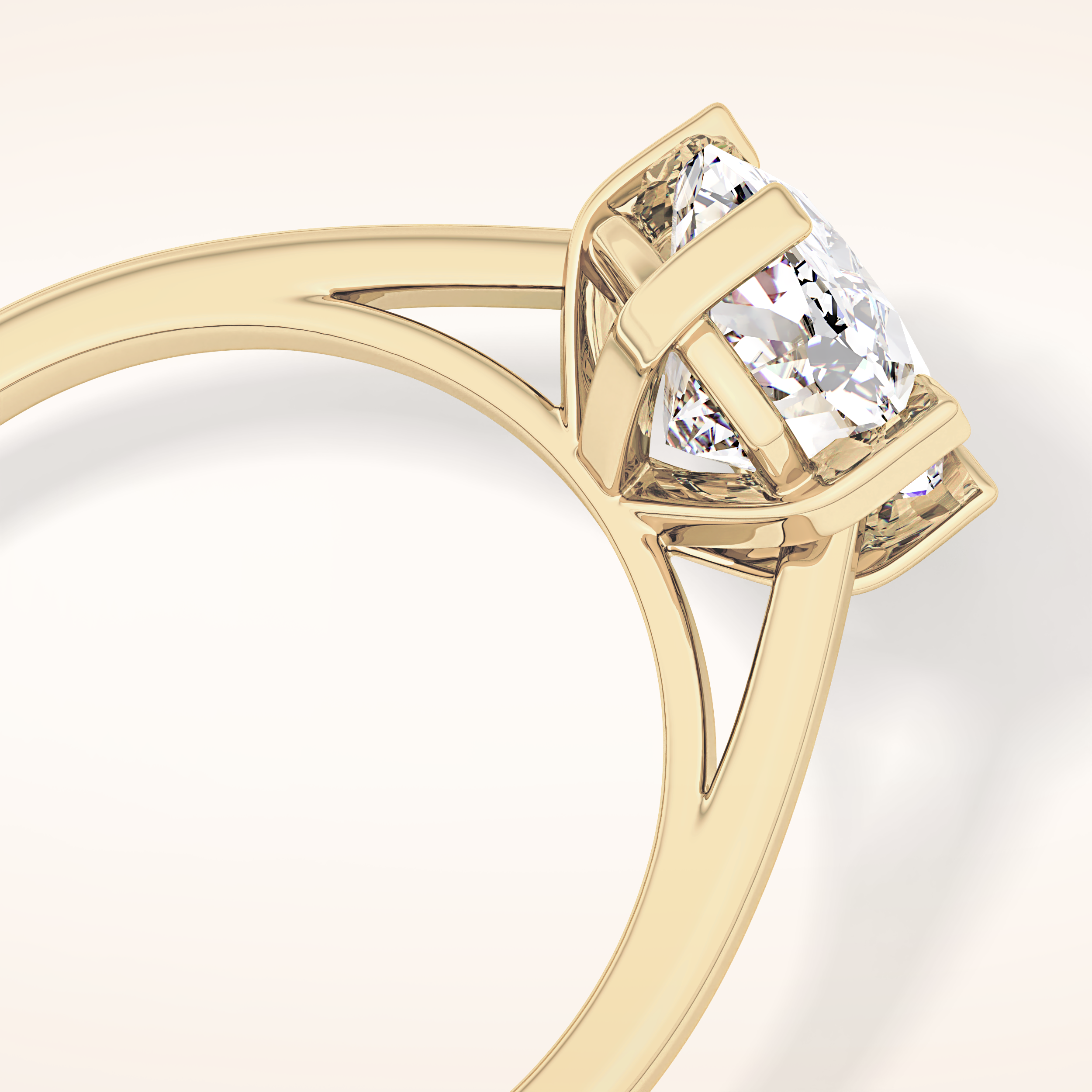 2.23 CT Cushion Shaped Solitaire Moissanite Engagement Ring