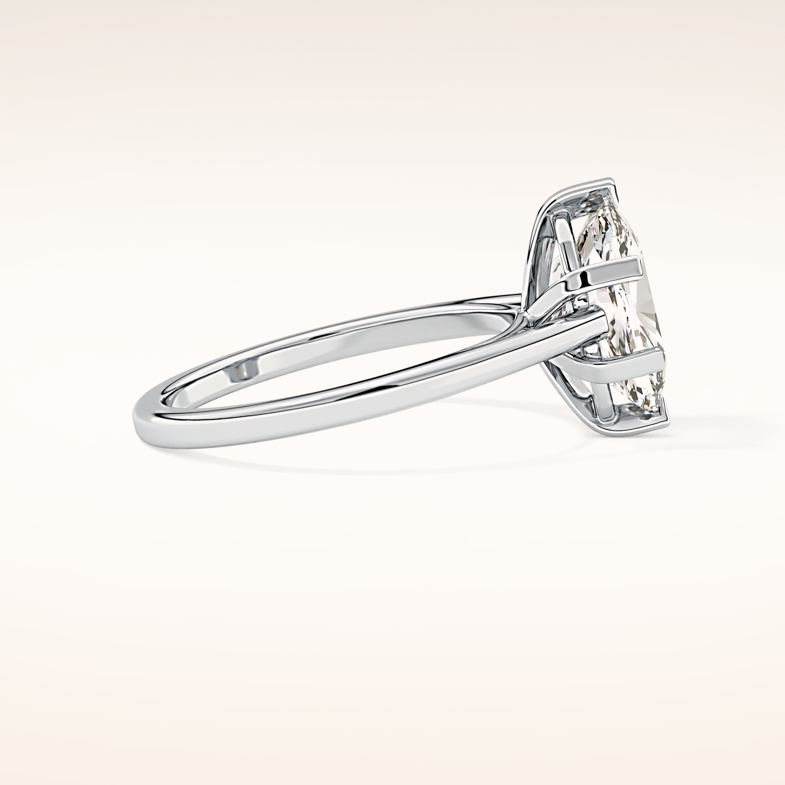 2.23 CT Cushion Shaped Solitaire Moissanite Engagement Ring