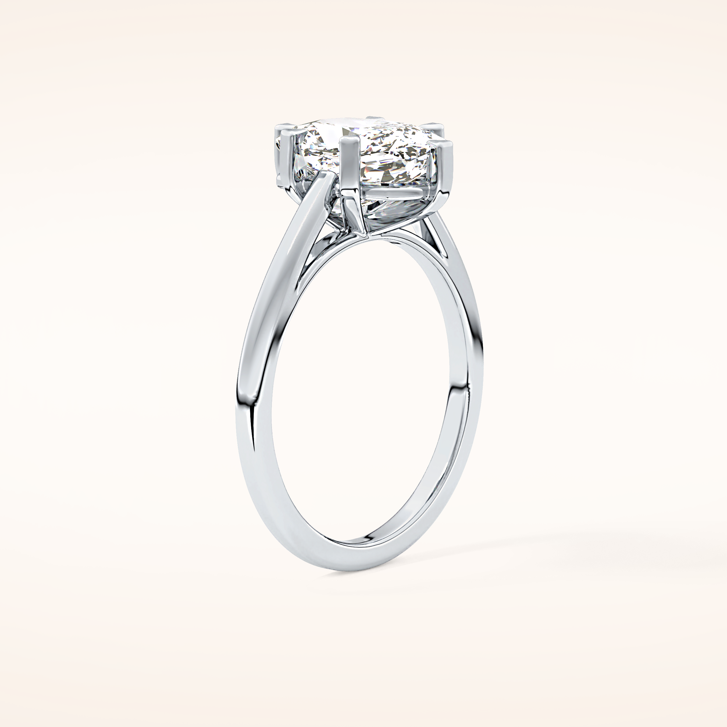 2.23 CT Cushion Shaped Solitaire Moissanite Engagement Ring