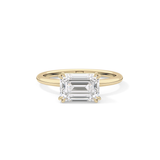 Emerald Solitaire Lab Grown Diamond Engagement Ring