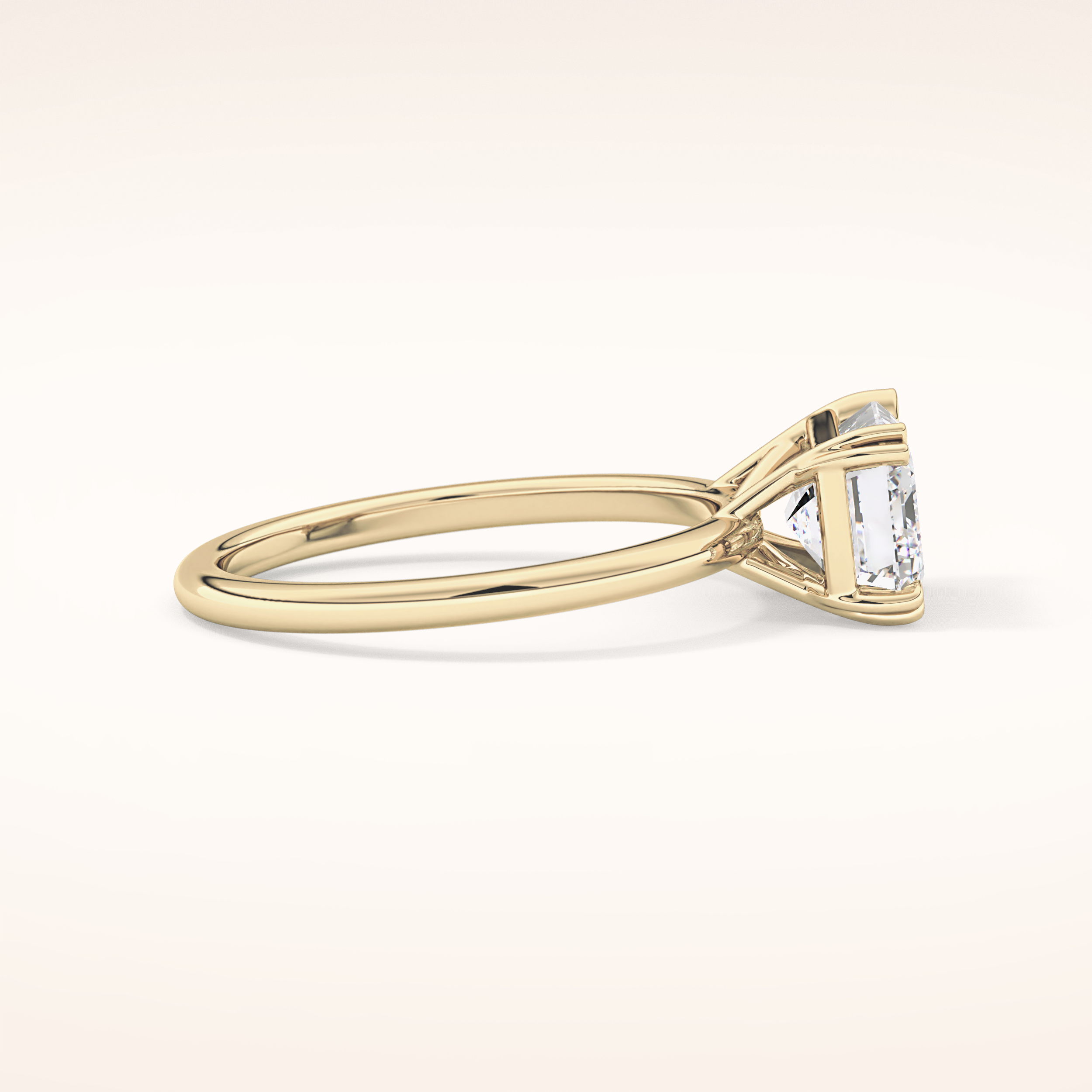 1.96 CT Emerald Shaped Solitaire Moissanite Engagement Ring