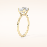 1.96 CT Emerald Shaped Solitaire Moissanite Engagement Ring