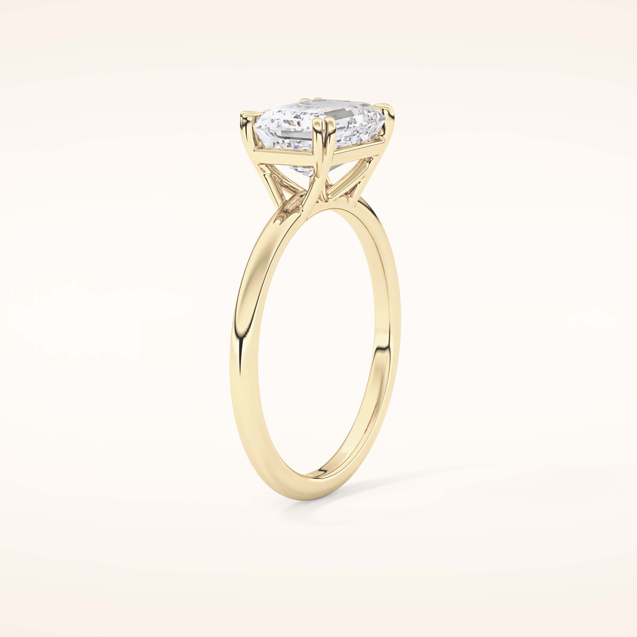 1.96 CT Emerald Shaped Solitaire Moissanite Engagement Ring
