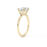 Emerald Solitaire Lab Grown Diamond Engagement Ring