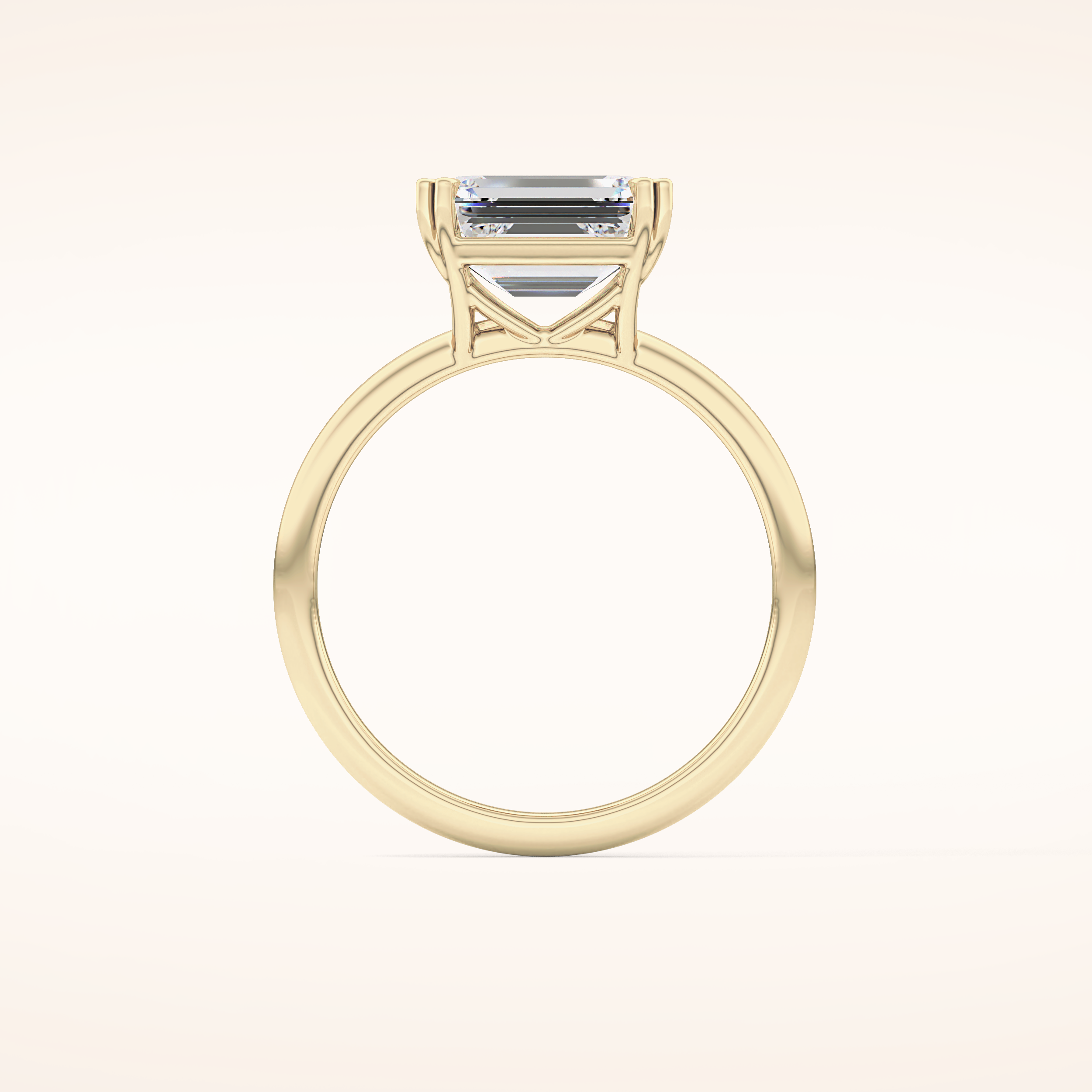 1.96 CT Emerald Shaped Solitaire Moissanite Engagement Ring