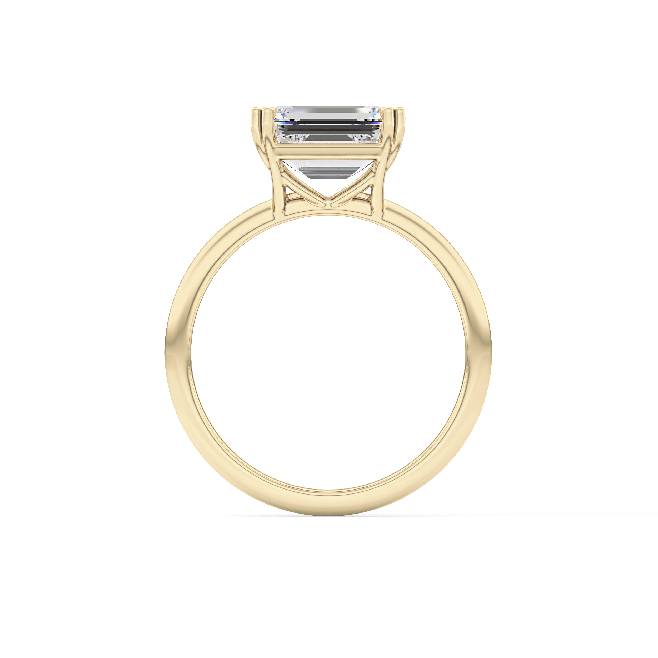 Emerald Solitaire Lab Grown Diamond Engagement Ring