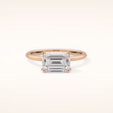 1.96 CT Emerald Shaped Solitaire Moissanite Engagement Ring