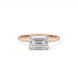 Emerald Solitaire Lab Grown Diamond Engagement Ring