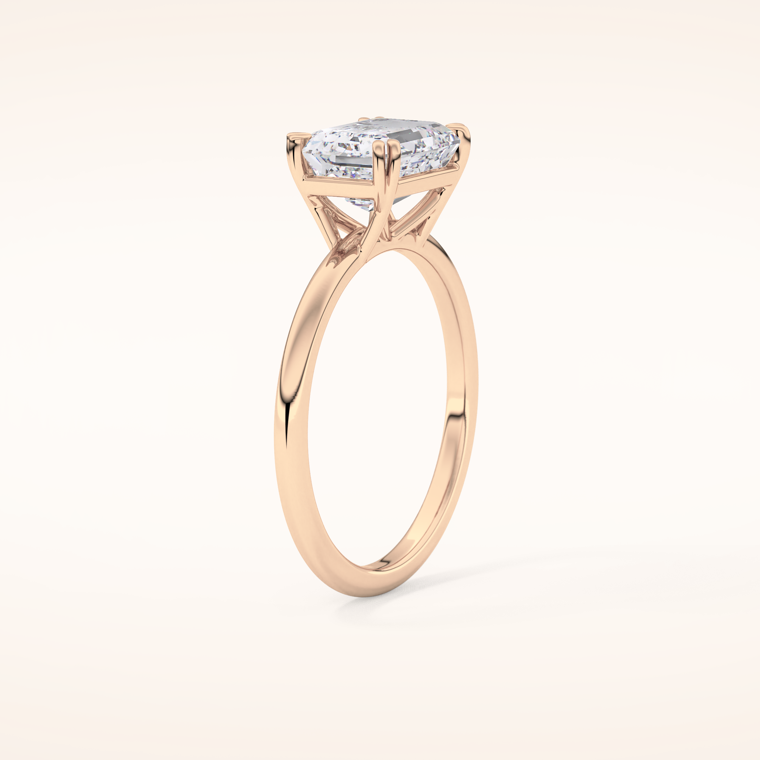 1.96 CT Emerald Shaped Solitaire Moissanite Engagement Ring
