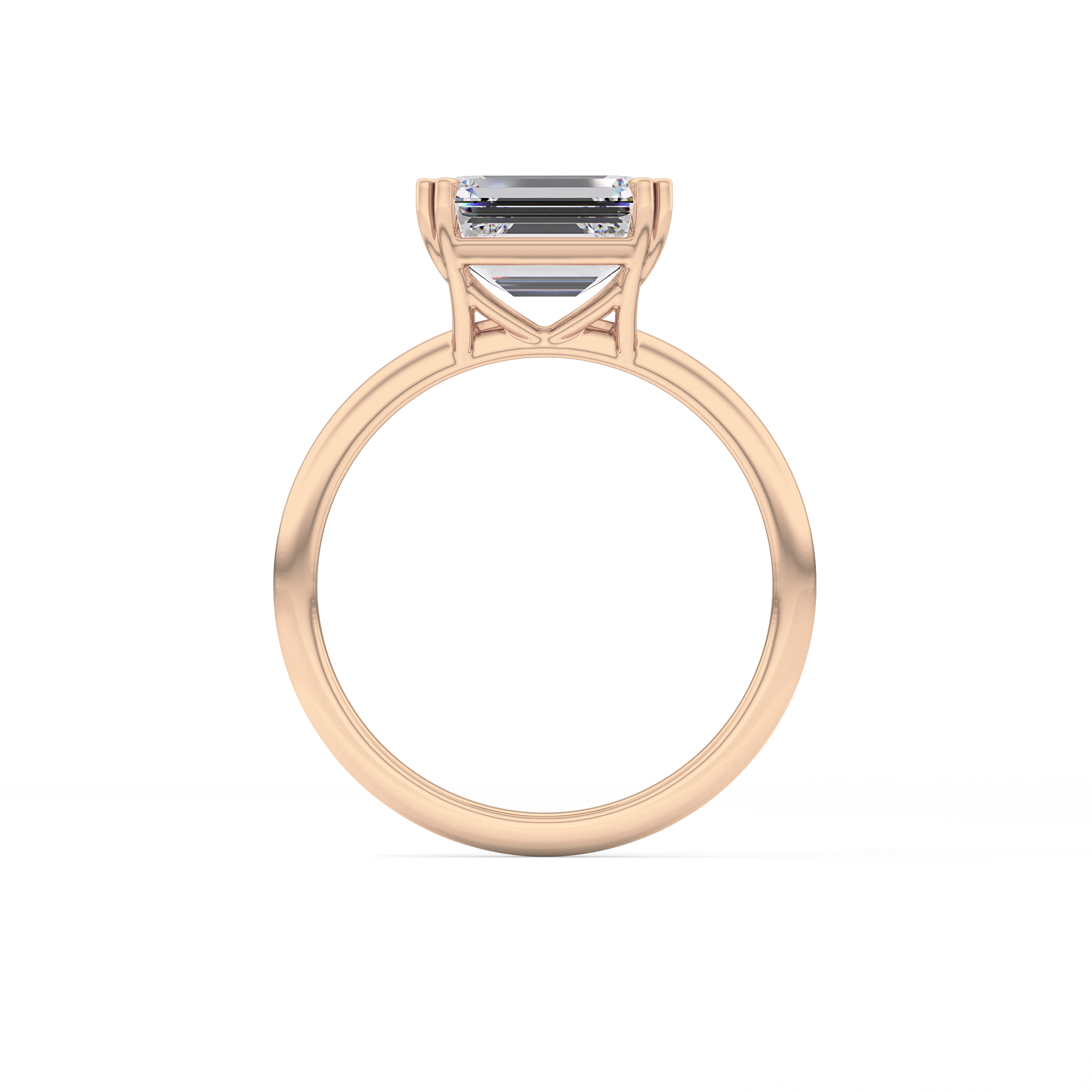 Emerald Solitaire Lab Grown Diamond Engagement Ring
