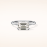 1.96 CT Emerald Shaped Solitaire Moissanite Engagement Ring