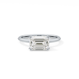 Emerald Solitaire Lab Grown Diamond Engagement Ring