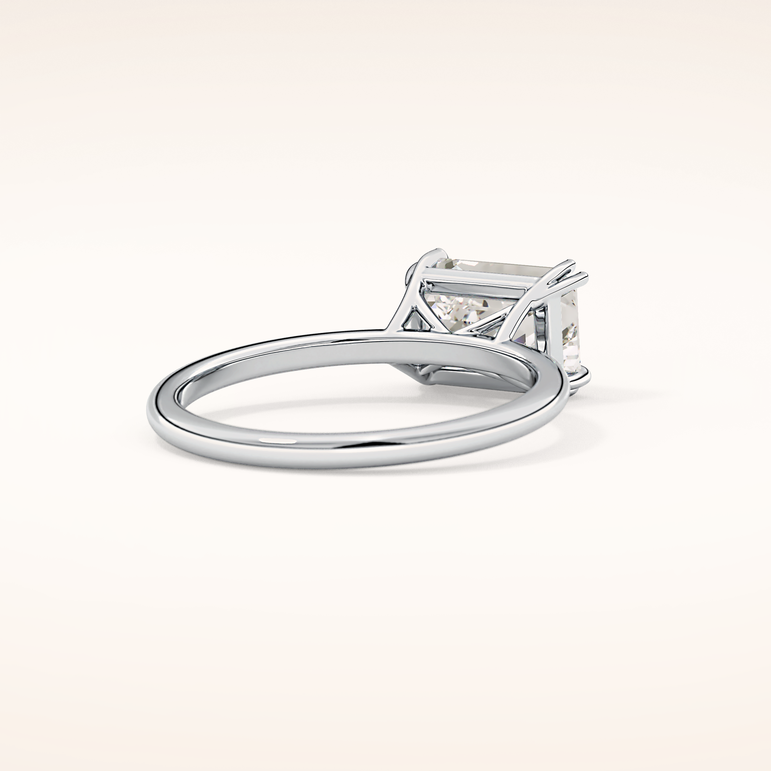 1.96 CT Emerald Shaped Solitaire Moissanite Engagement Ring