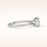 1.96 CT Emerald Shaped Solitaire Moissanite Engagement Ring