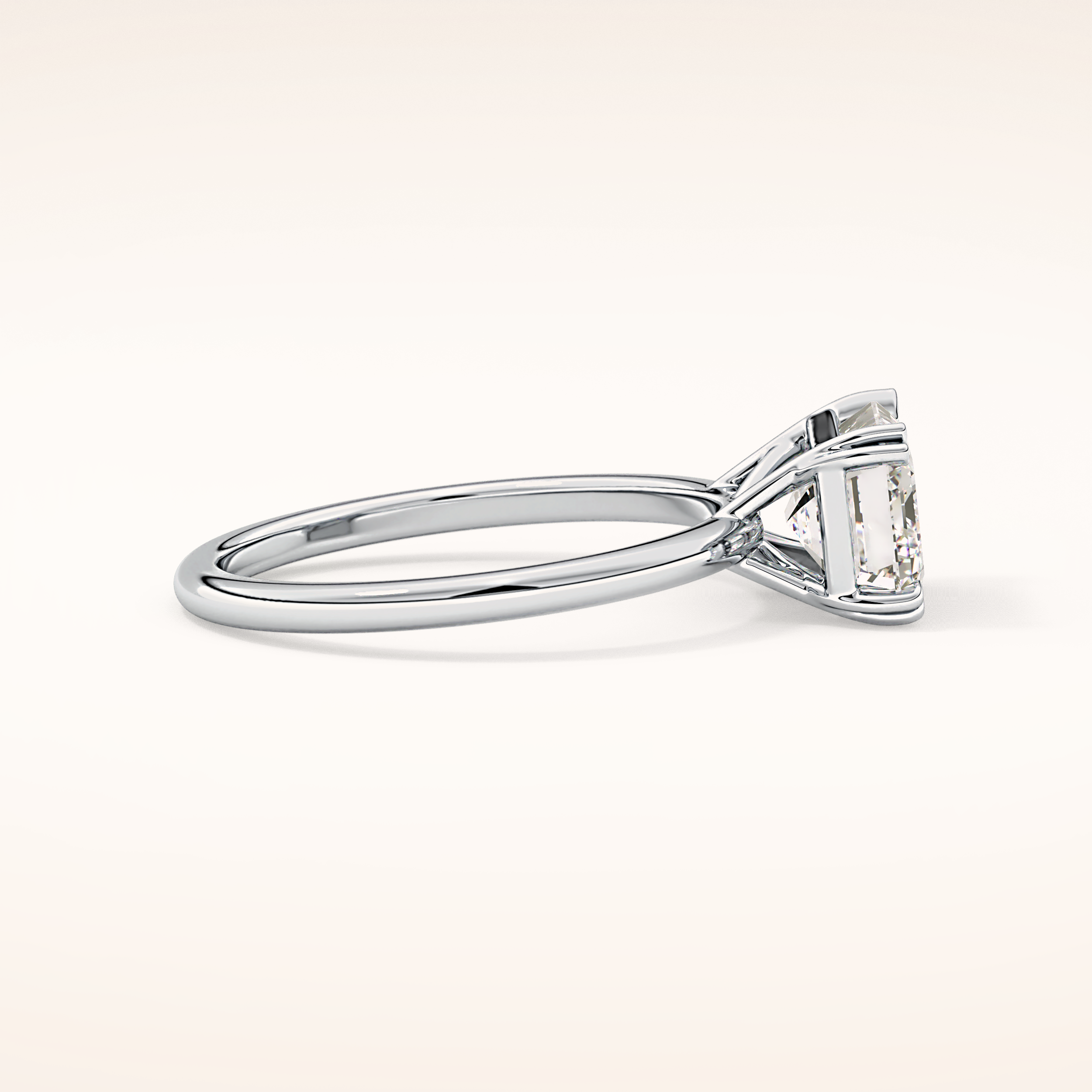 1.96 CT Emerald Shaped Solitaire Moissanite Engagement Ring