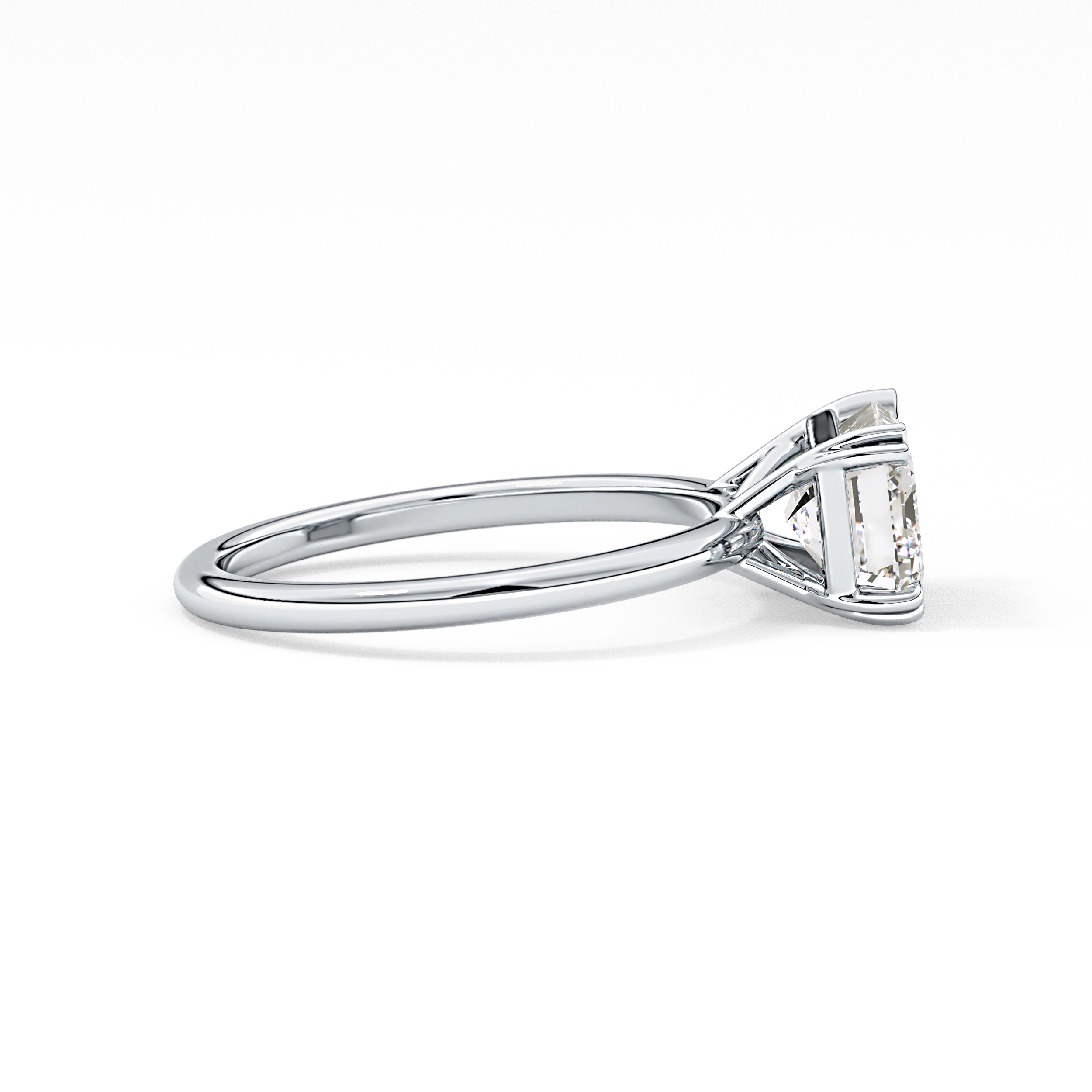 Emerald Solitaire Lab Grown Diamond Engagement Ring