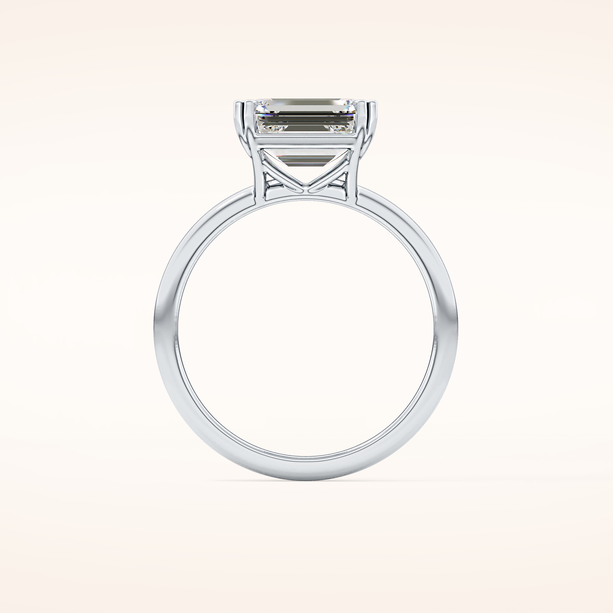 1.96 CT Emerald Shaped Solitaire Moissanite Engagement Ring