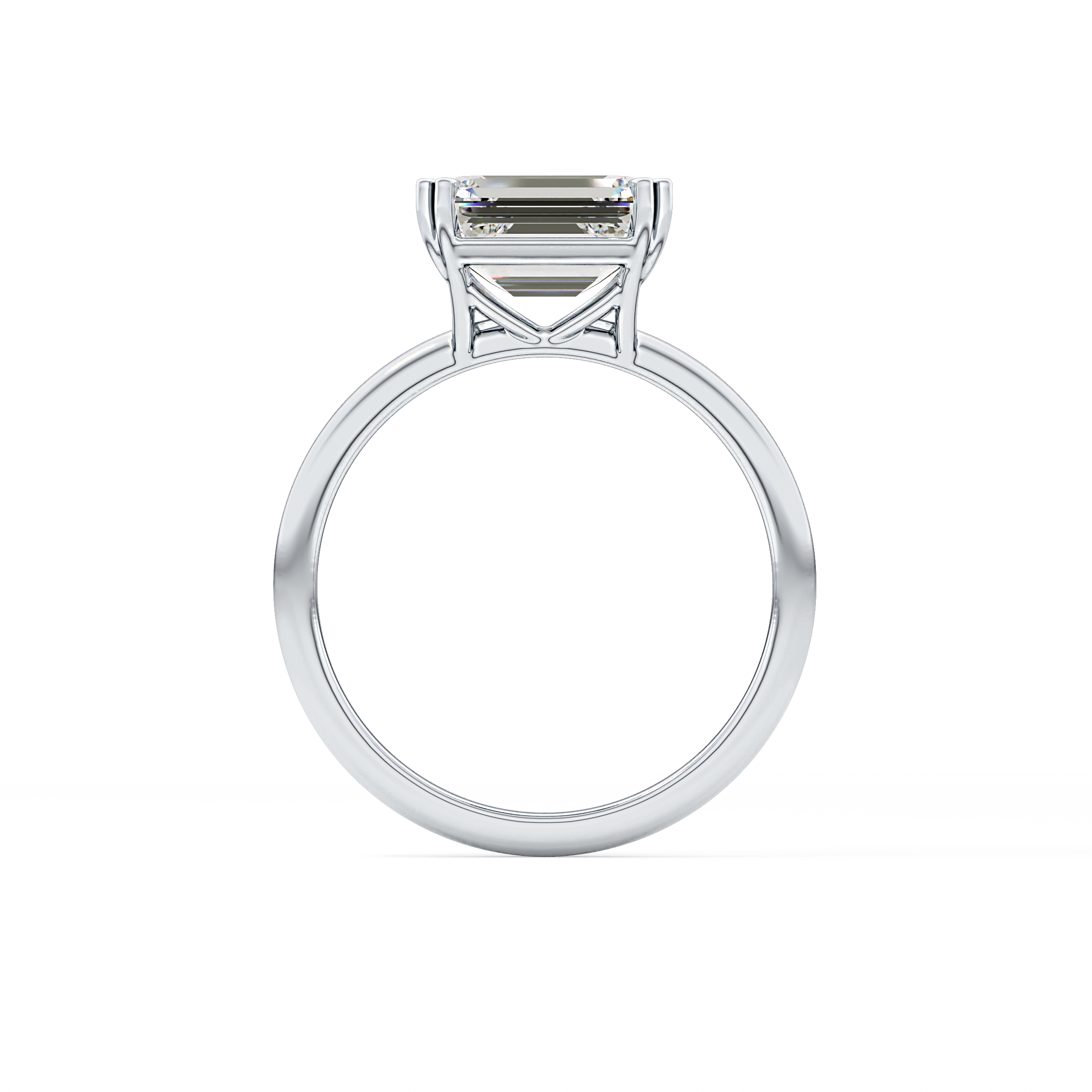 Emerald Solitaire Lab Grown Diamond Engagement Ring