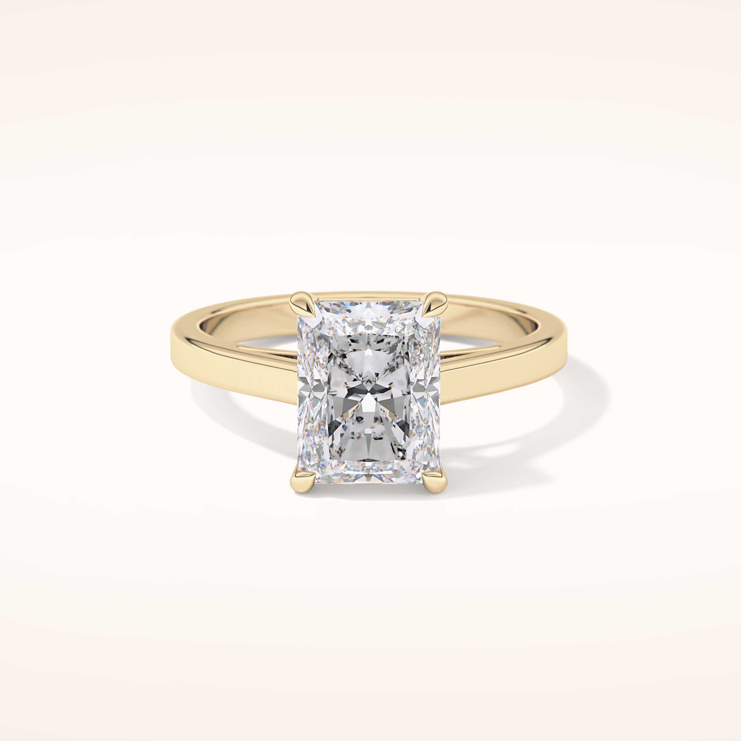 2.78 CT Radiant Shaped Solitaire Moissanite Engagement Ring