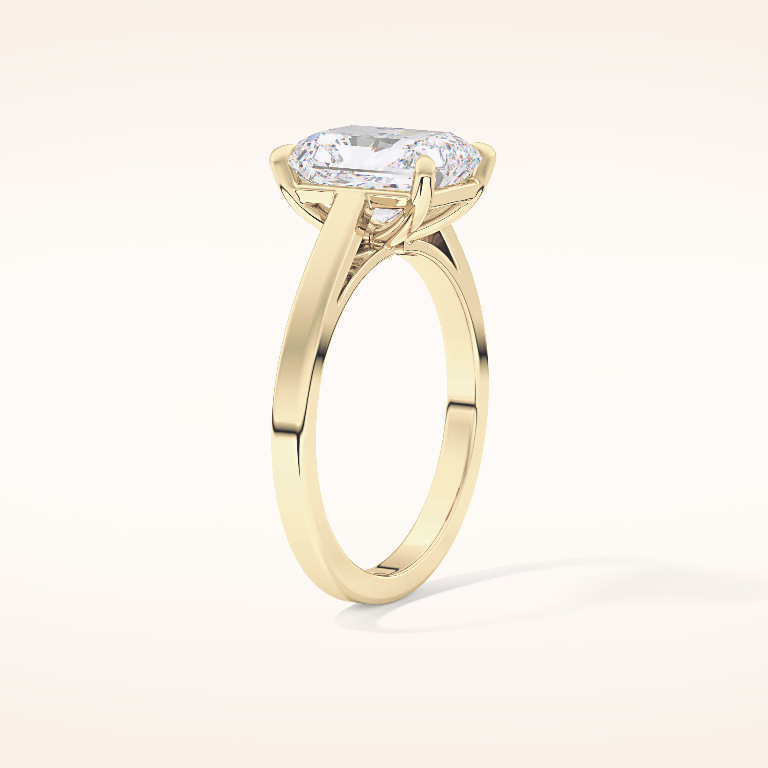 2.78 CT Radiant Shaped Solitaire Moissanite Engagement Ring