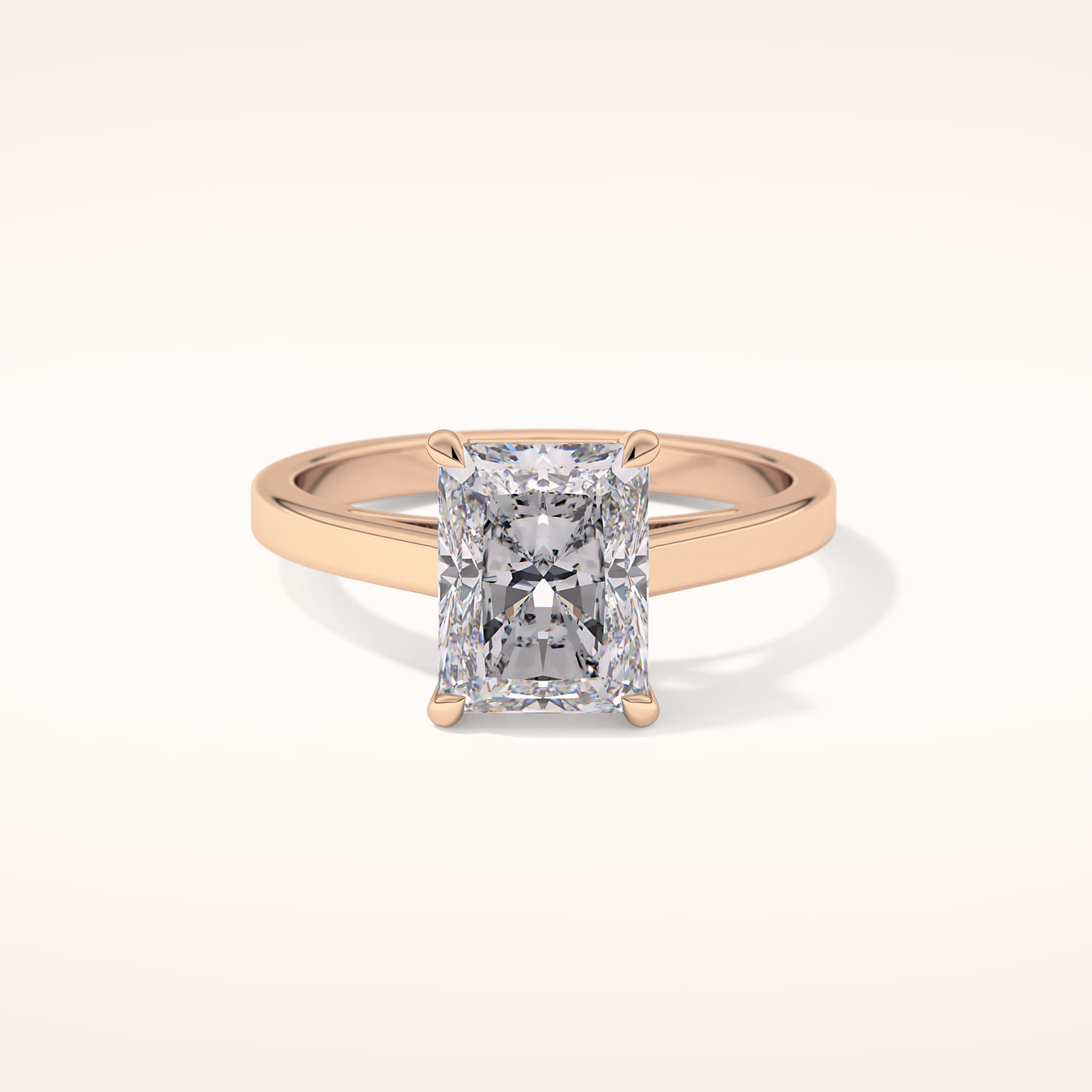 2.78 CT Radiant Shaped Solitaire Moissanite Engagement Ring