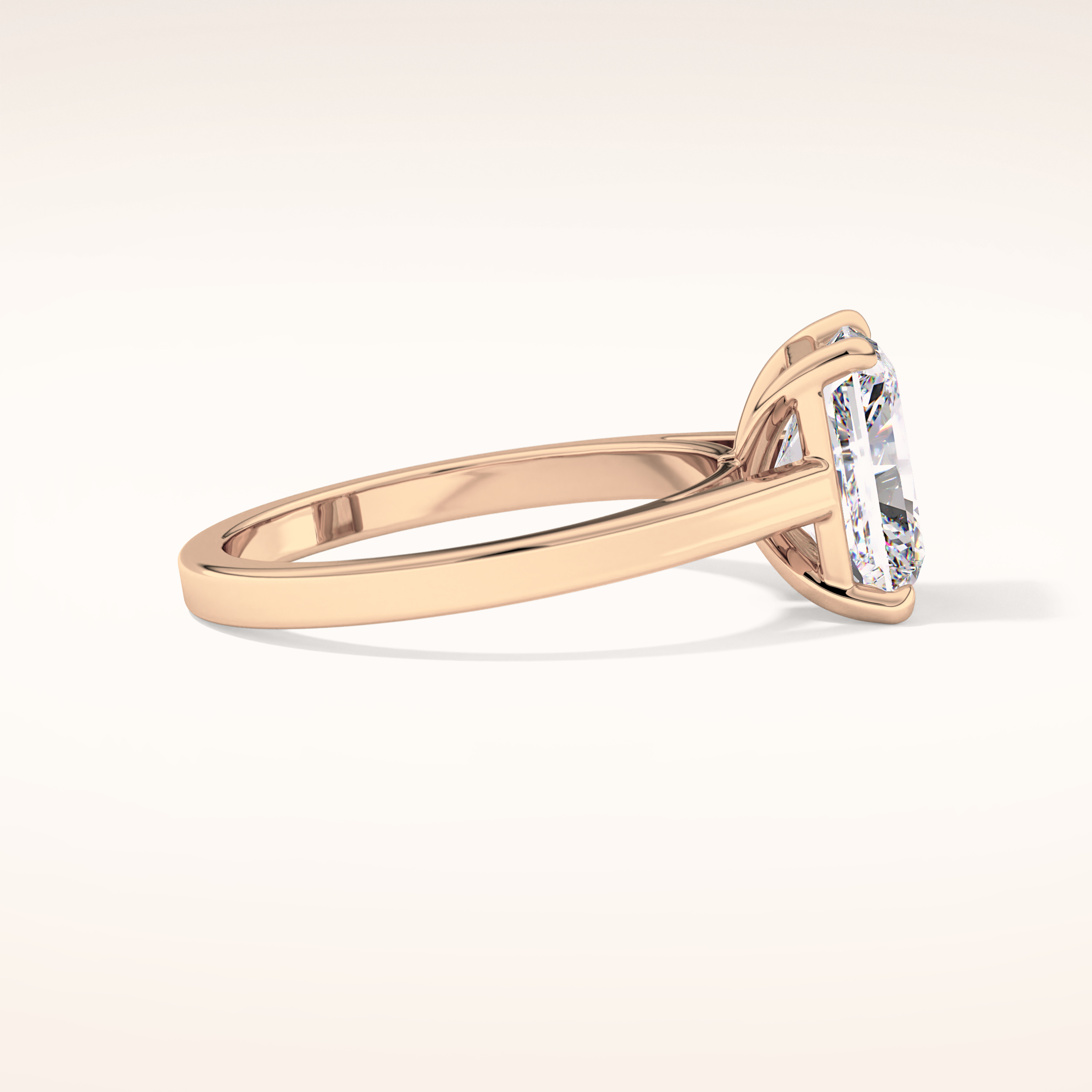 2.78 CT Radiant Shaped Solitaire Moissanite Engagement Ring