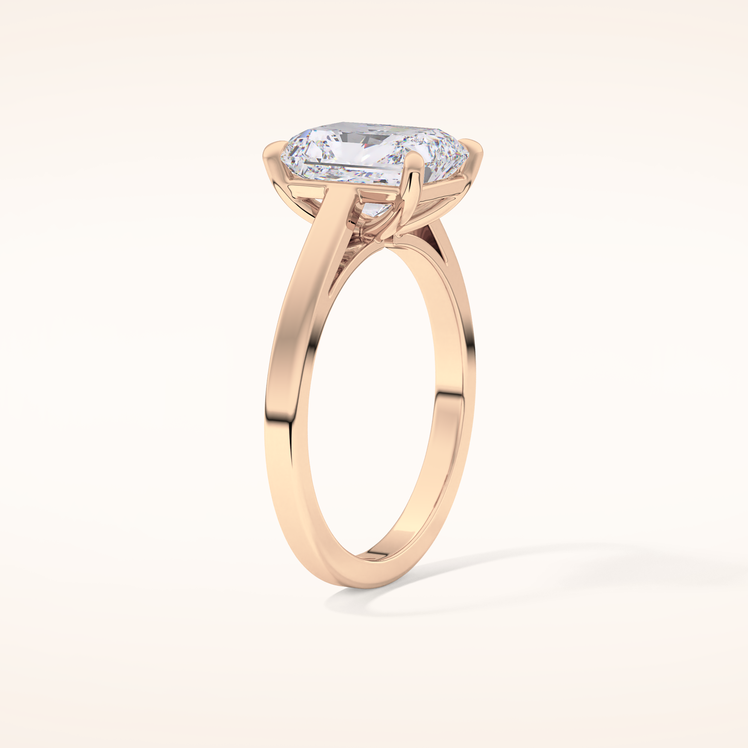 2.78 CT Radiant Shaped Solitaire Moissanite Engagement Ring