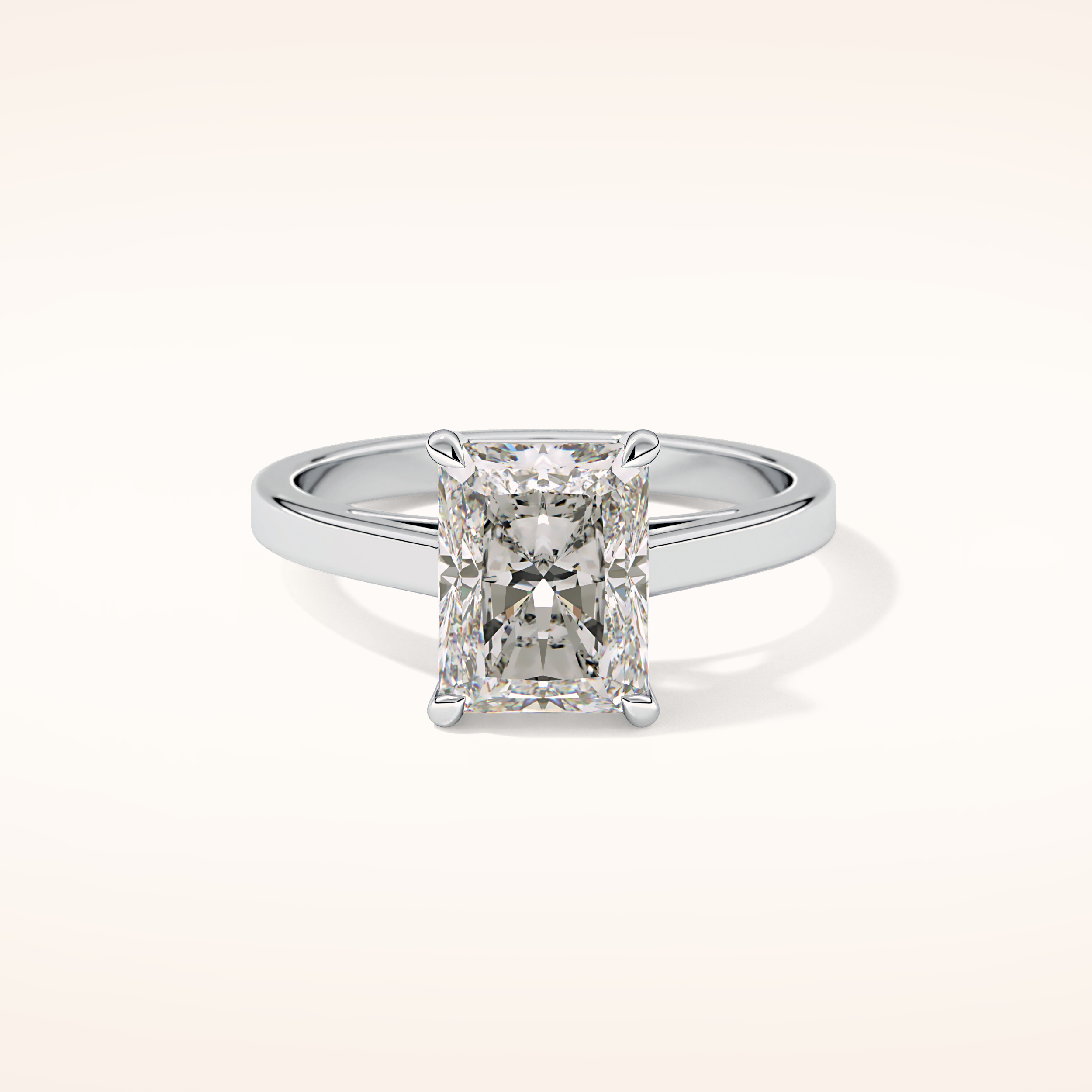 2.78 CT Radiant Shaped Solitaire Moissanite Engagement Ring