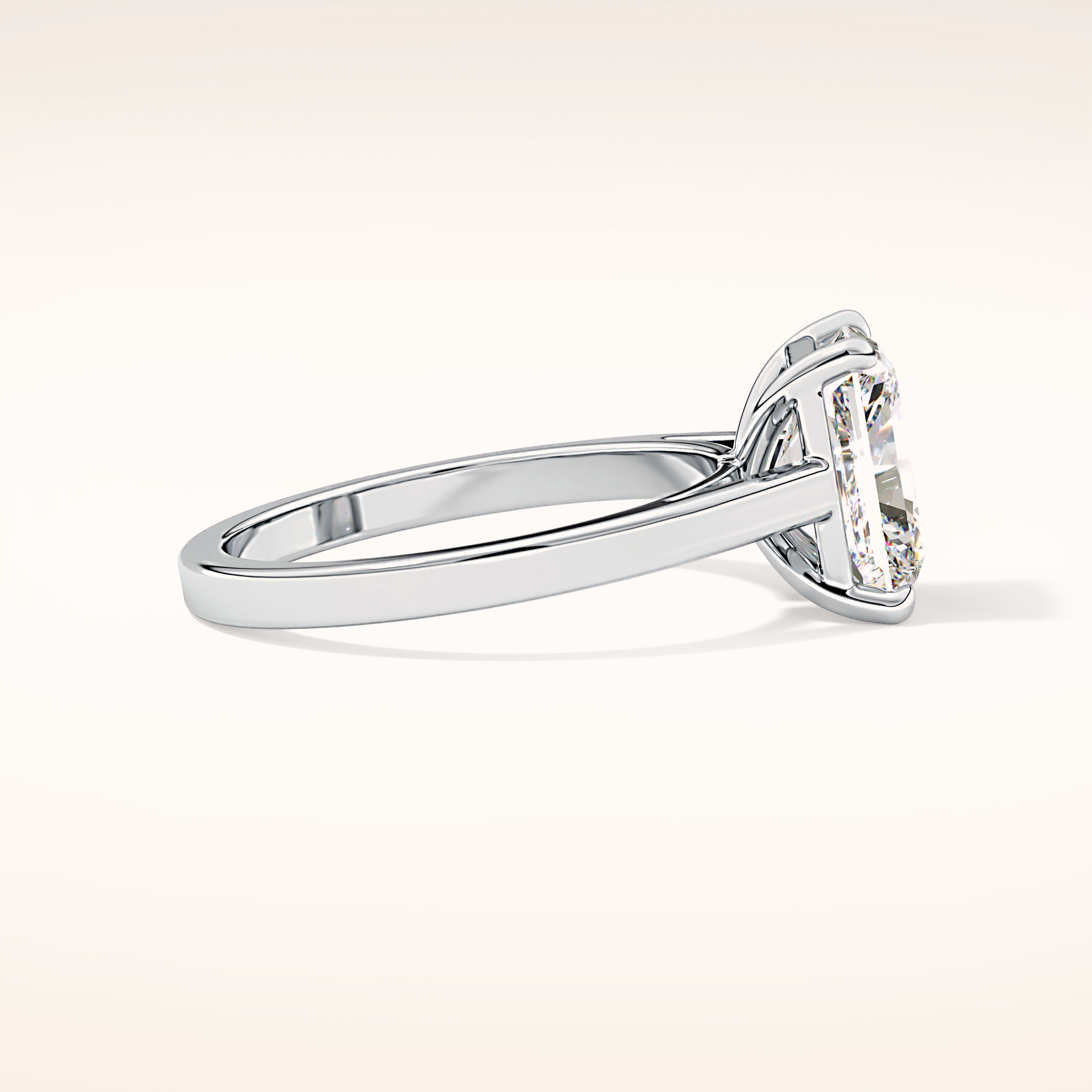 2.78 CT Radiant Shaped Solitaire Moissanite Engagement Ring