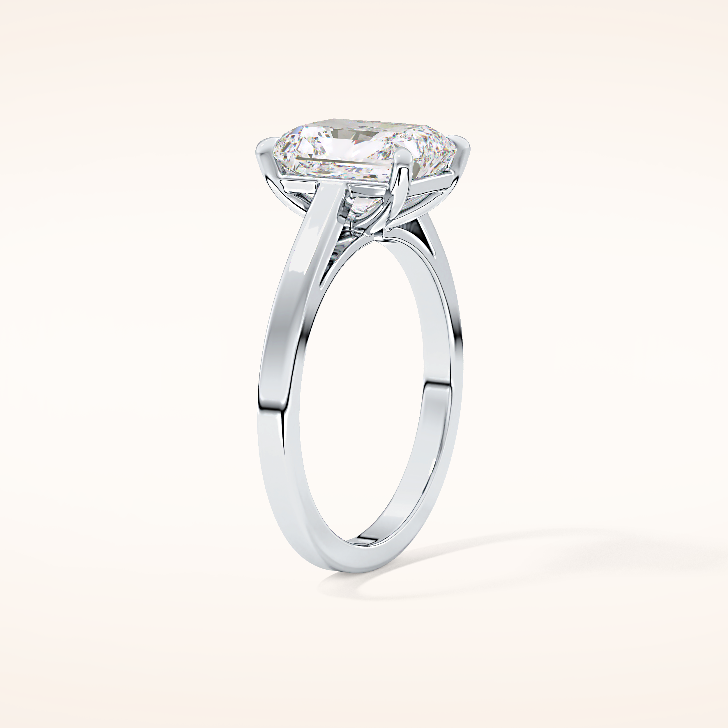 2.78 CT Radiant Shaped Solitaire Moissanite Engagement Ring