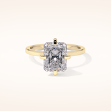 3.45 CT Radiant Shaped Solitaire Moissanite Engagement Ring
