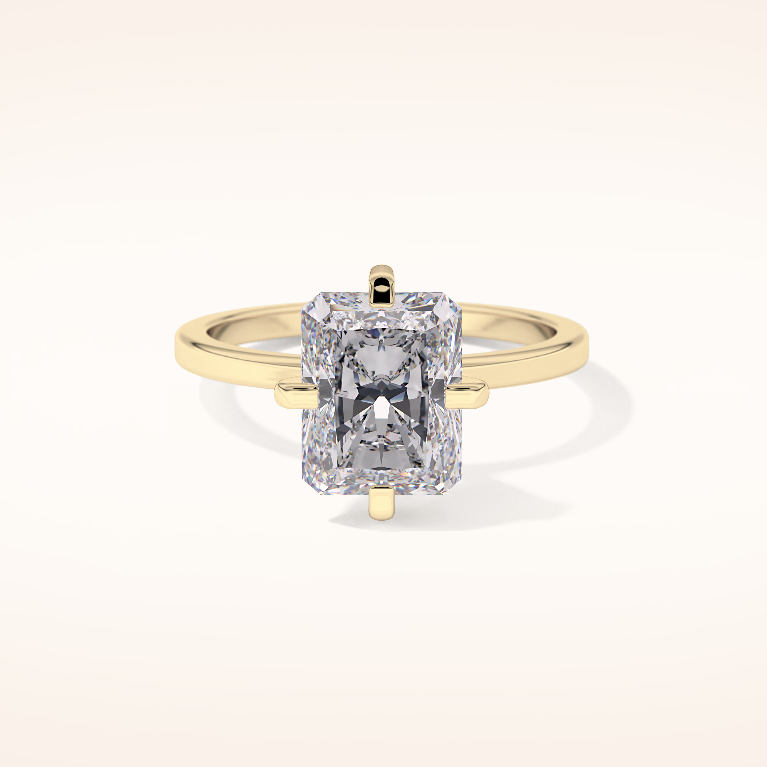 3.45 CT Radiant Shaped Solitaire Moissanite Engagement Ring