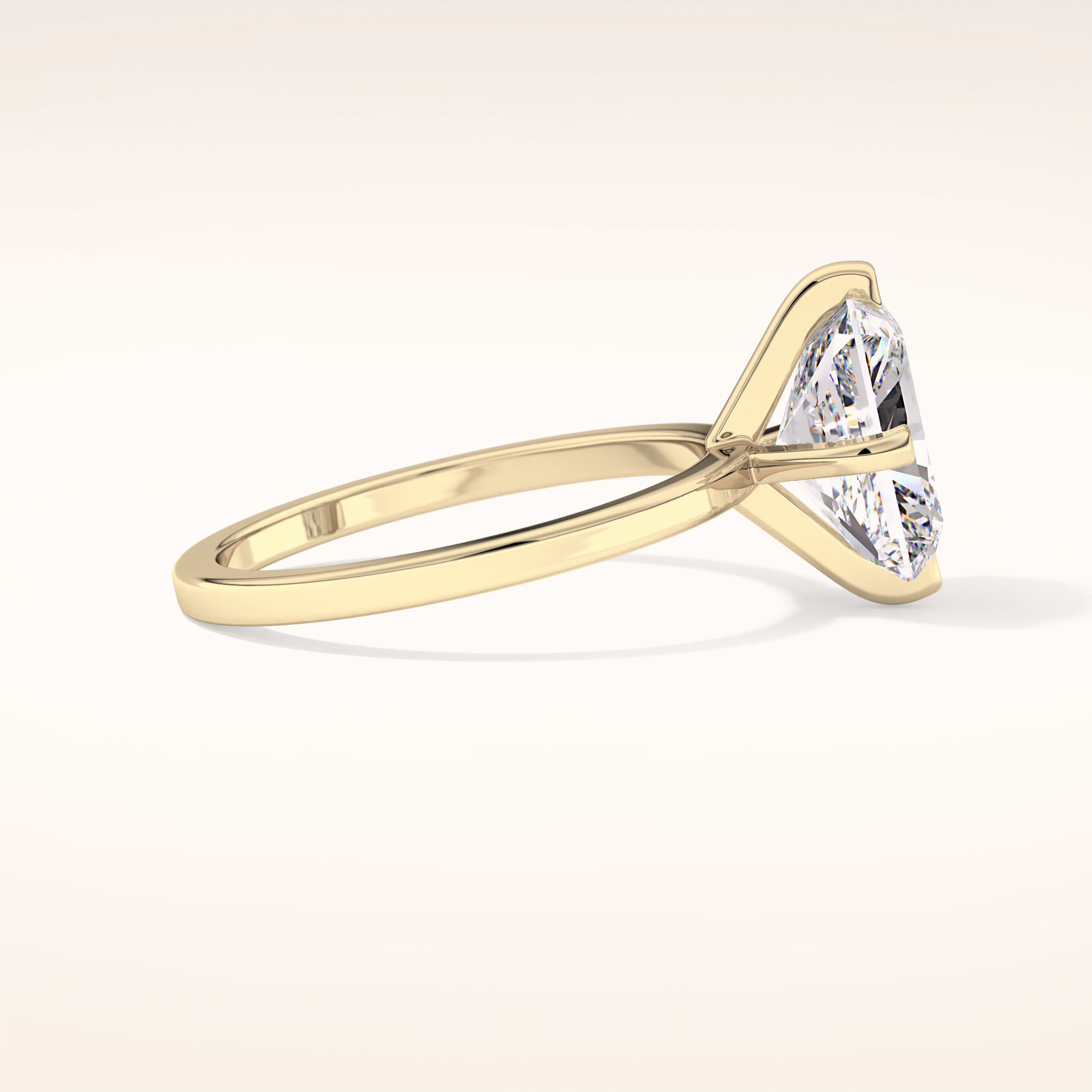 3.45 CT Radiant Shaped Solitaire Moissanite Engagement Ring