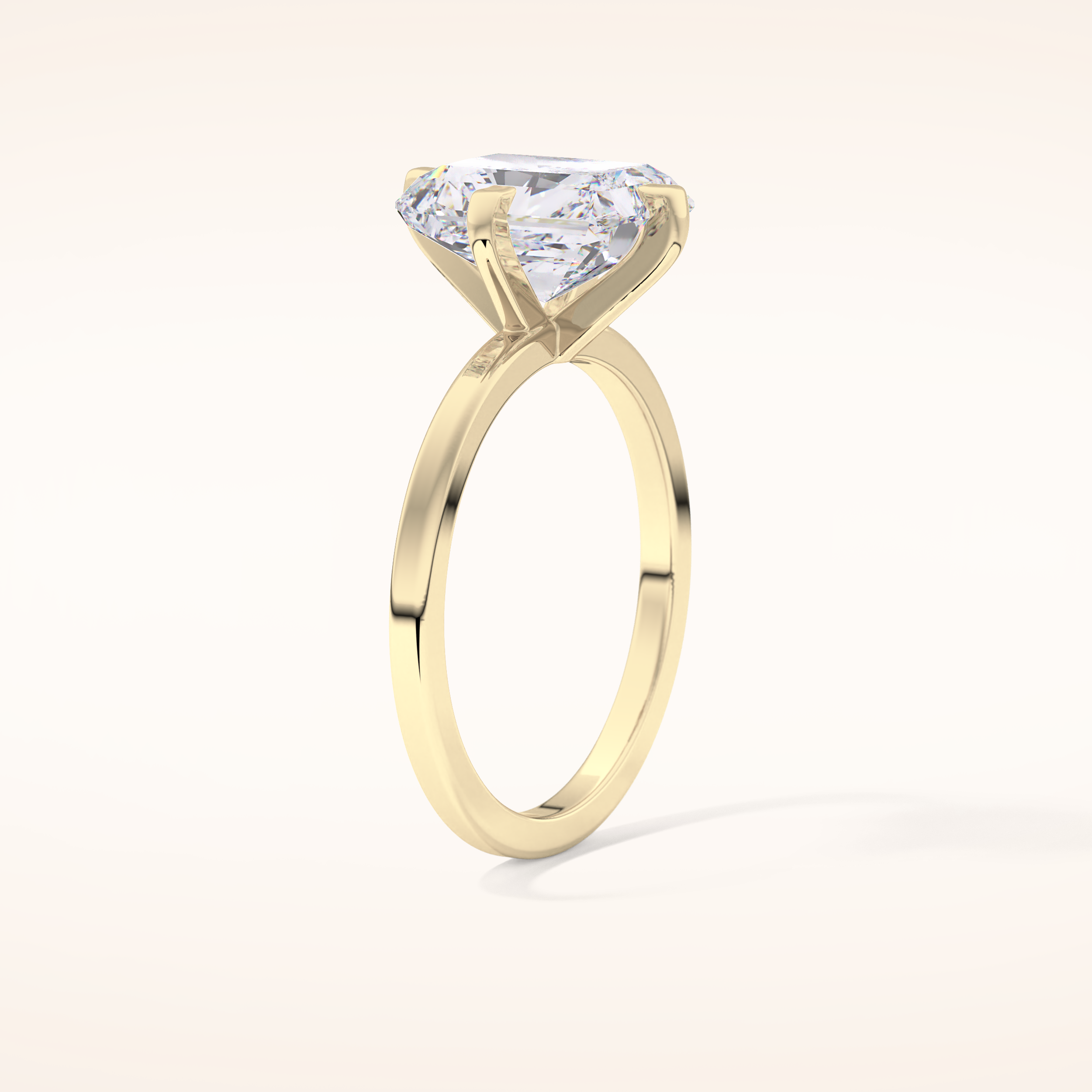 3.45 CT Radiant Shaped Solitaire Moissanite Engagement Ring