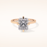 3.45 CT Radiant Shaped Solitaire Moissanite Engagement Ring