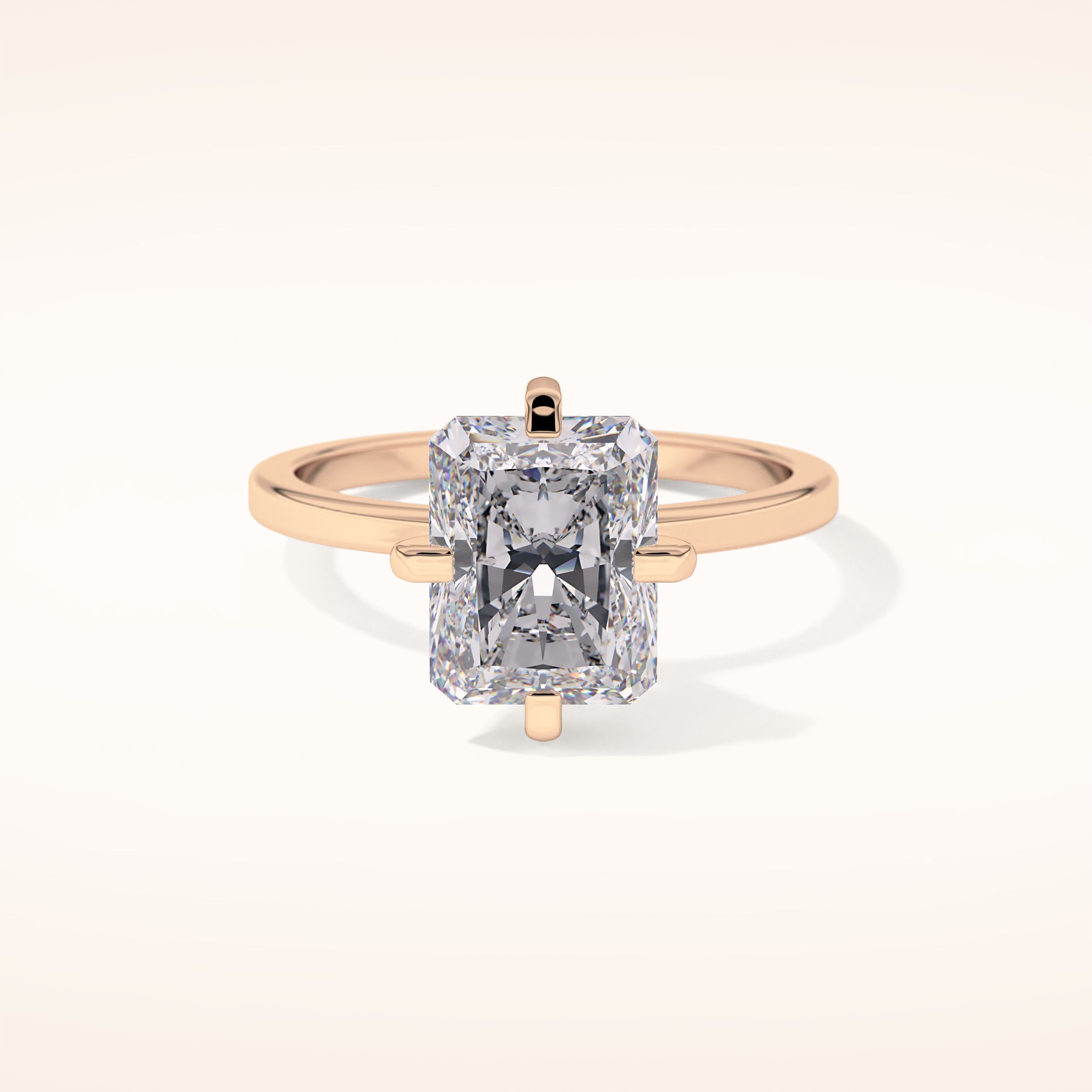 3.45 CT Radiant Shaped Solitaire Moissanite Engagement Ring
