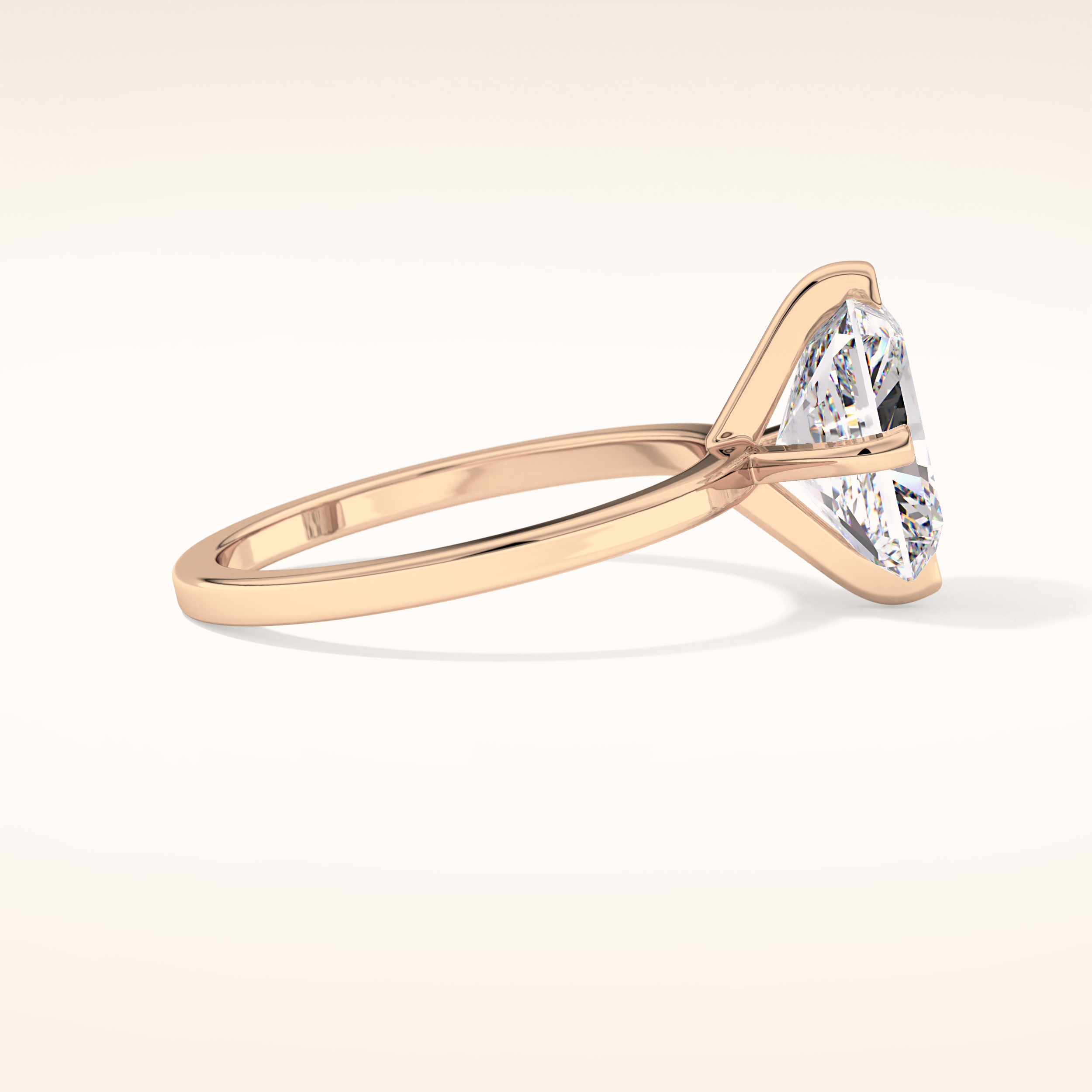 3.45 CT Radiant Shaped Solitaire Moissanite Engagement Ring